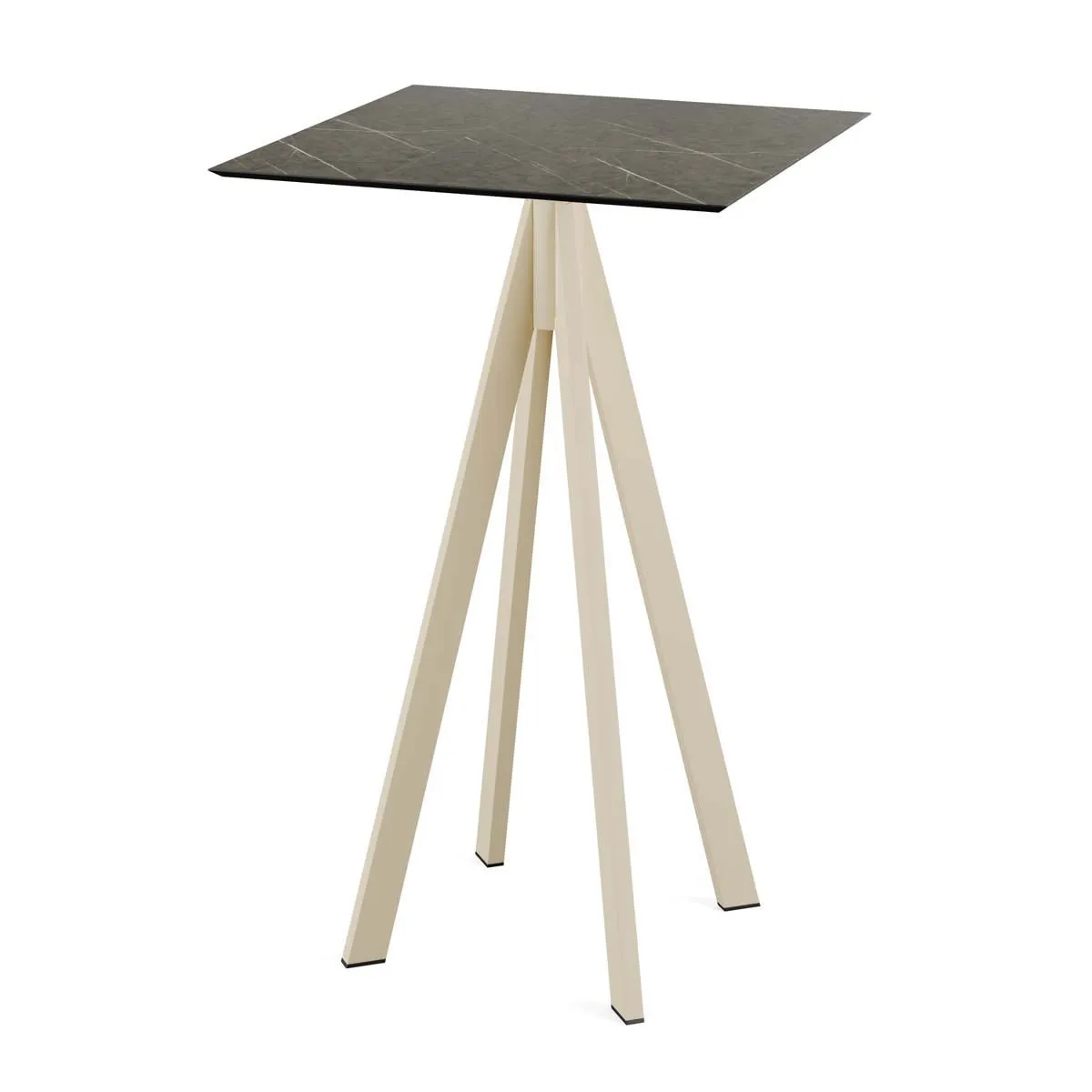 Feros Tavolo alto Infinity con struttura color sabbia + piano quadrato in HPL; 70x70x109.2 cm (LxLxH); marrone; quadrata - immagine 1