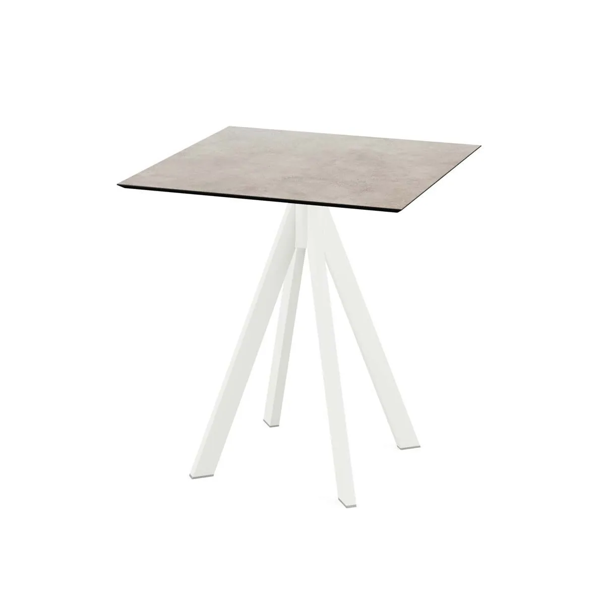 Feros Tavolo da esterno Infinity bianco con telaio + HPL quadrato; 70x70x73.2 cm (LxLxH); sabbia; quadrata - immagine 1