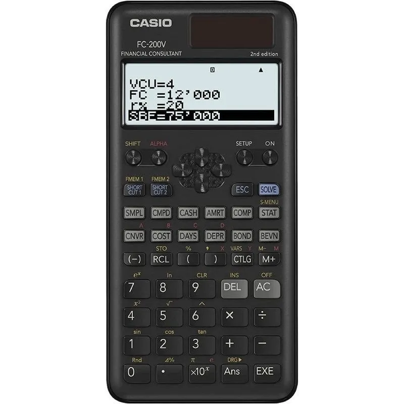 Calcolatrice scientifica Casio Fc-200v-2/Nero - immagine 1