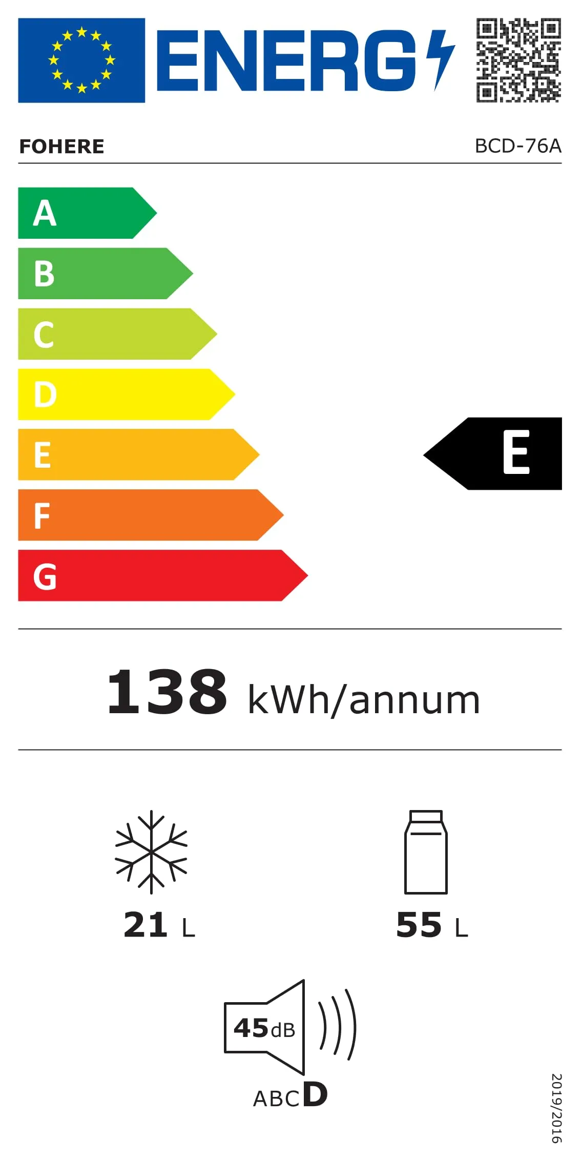 FOHERE Mini Frigorifero con Congelatore 76L, Frigo Piccolo Doppia Porta Silenzioso (50L+26L) per Camera da Letto e Monolocale, Mini Bar per Bevande e Gelati a Risparmio Energetico, 43dB - immagine 11