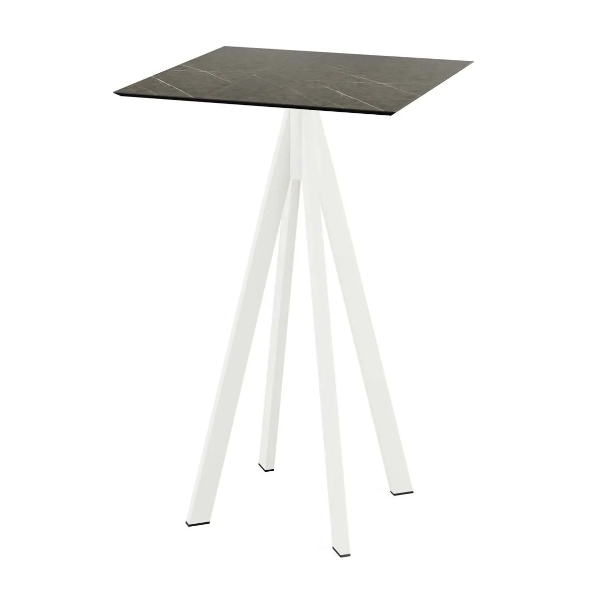 Feros Tavolo alto Infinity bianco telaio + HPL quadrato; 70x70x109.2 cm (LxLxH); marrone; quadrata - immagine 1