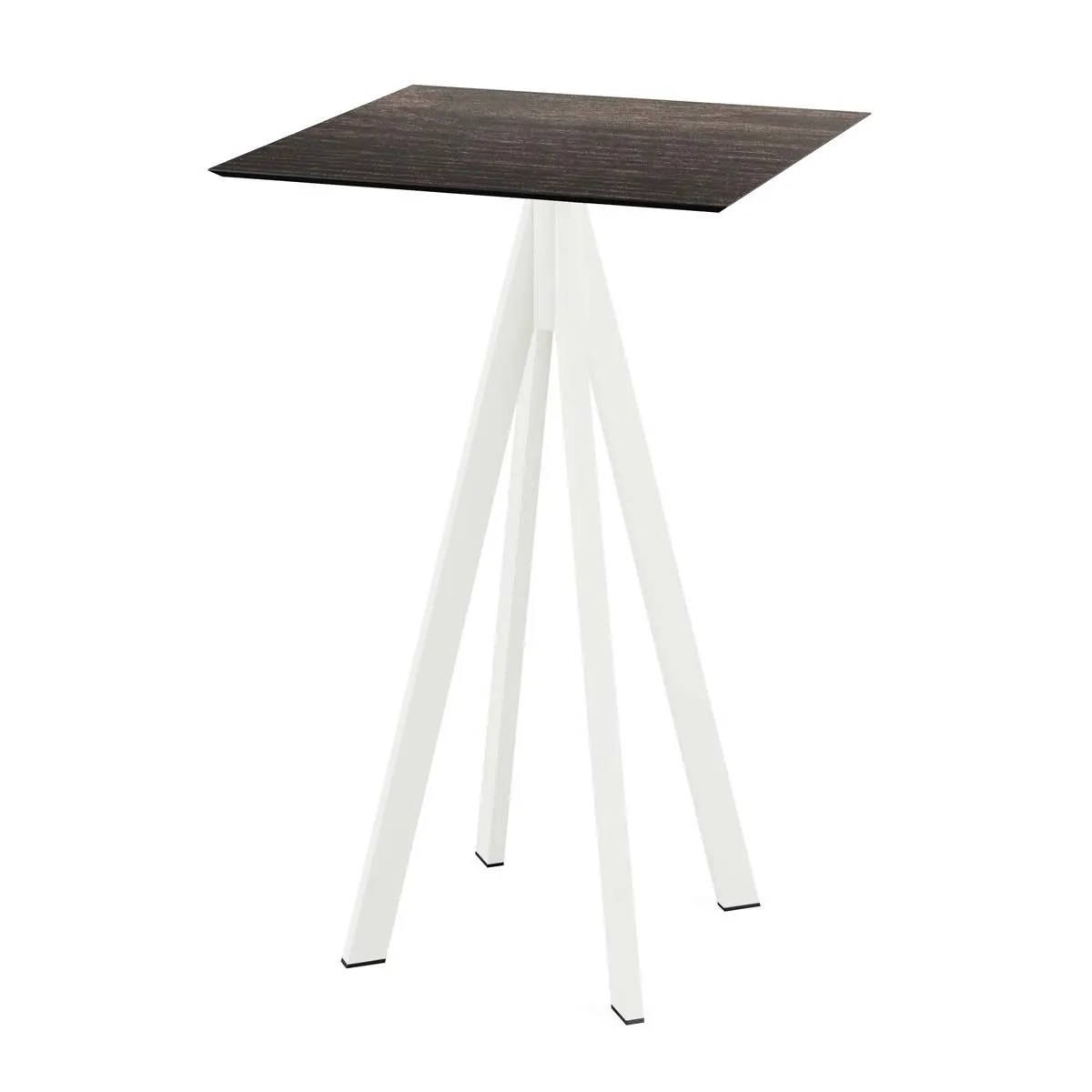 Feros Tavolo alto Infinity bianco telaio + HPL quadrato; 70x70x109.2 cm (LxLxH); marrone scuro; quadrata - immagine 1