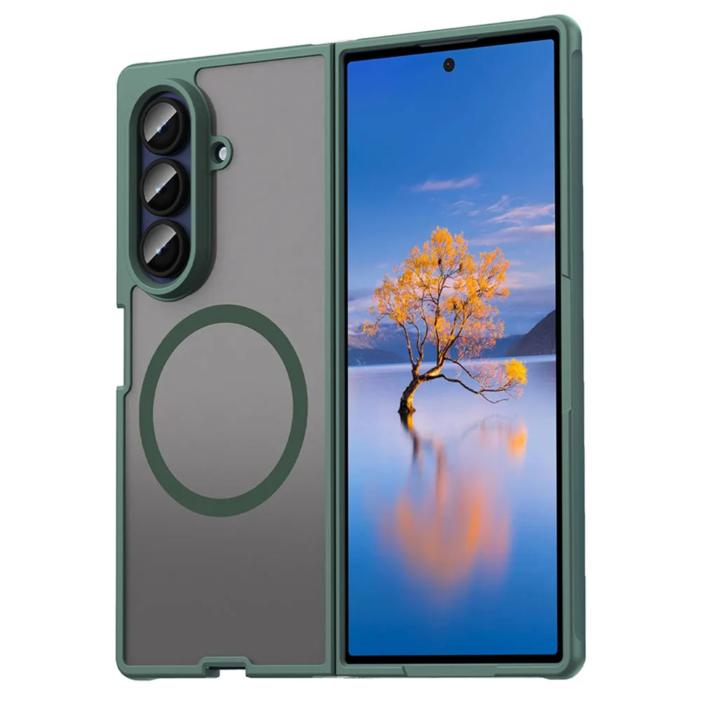Custodia MagSafe per Samsung Galaxy Z Fold7 F966, Techsuit, HaloFrost II, Verde - immagine 1