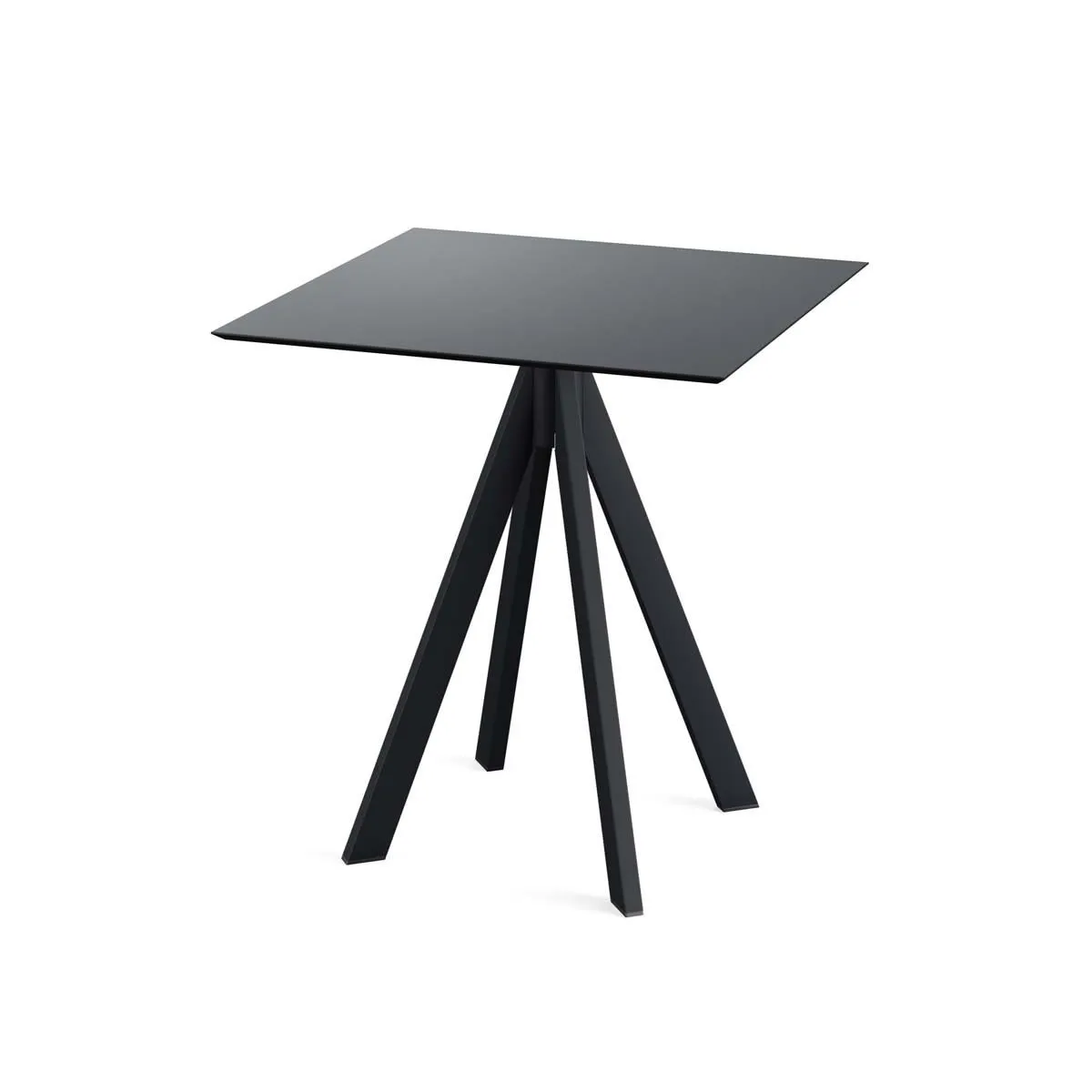 Feros Tavolo da esterno Infinity nero con telaio + HPL quadrato; 70x70x73.2 cm (LxLxH); nero; quadrata - immagine 1