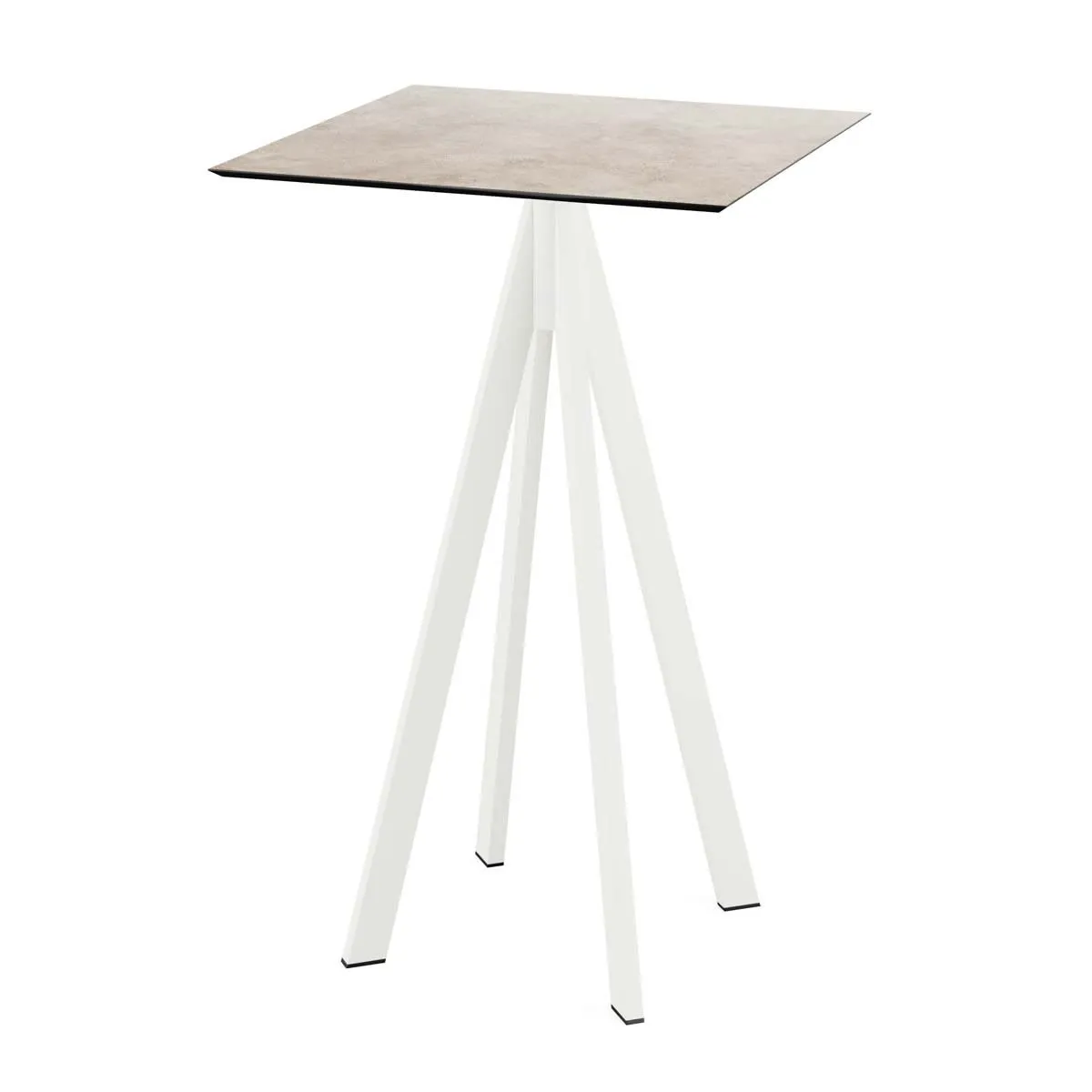 Feros Tavolo alto Infinity bianco telaio + HPL quadrato; 70x70x109.2 cm (LxLxH); sabbia; quadrata - immagine 1