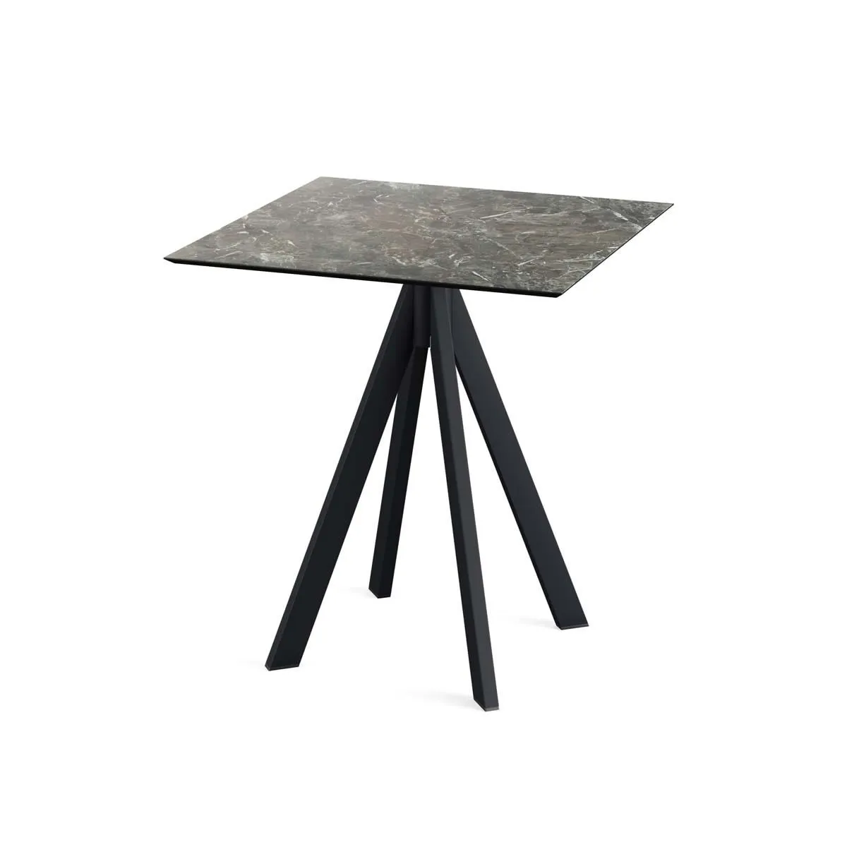 Feros Tavolo da esterno Infinity nero con telaio + HPL quadrato; 70x70x73.2 cm (LxLxH); multicolore; quadrata - immagine 1