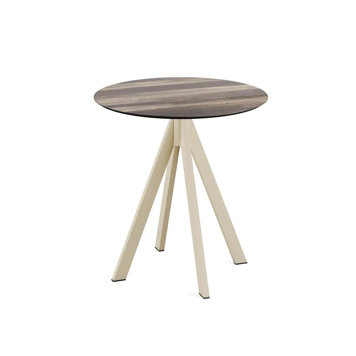 Feros Tavolo da esterno Infinity con telaio sabbia + piano rotondo in HPL; 73.2x70 cm (HxØ); marrone chiaro; rotonda - immagine 1