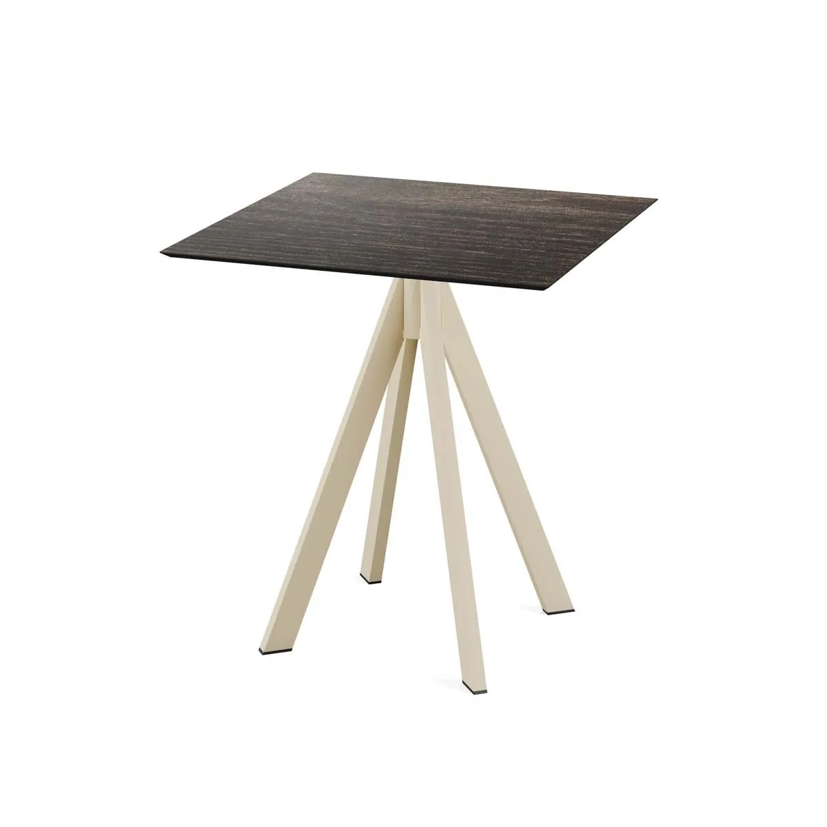 Feros Tavolo da esterno Infinity sabbia con telaio + HPL quadrato; 70x70x73.2 cm (LxLxH); marrone scuro; quadrata - immagine 1