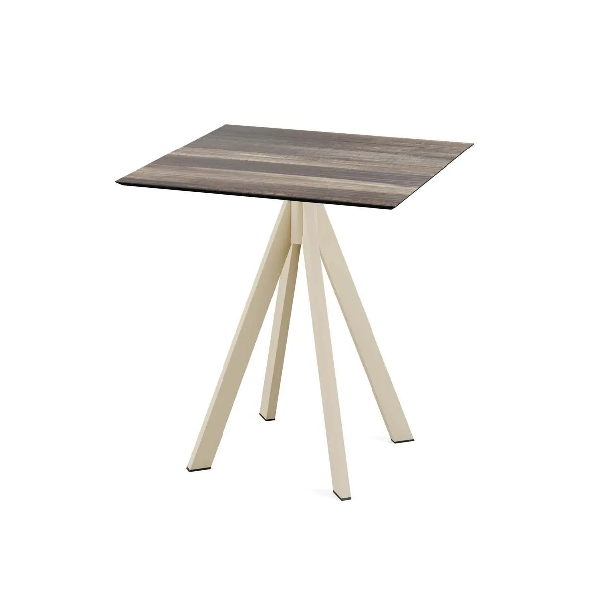 Feros Tavolo da esterno Infinity sabbia con telaio + HPL quadrato; 70x70x73.2 cm (LxLxH); marrone chiaro; quadrata - immagine 1