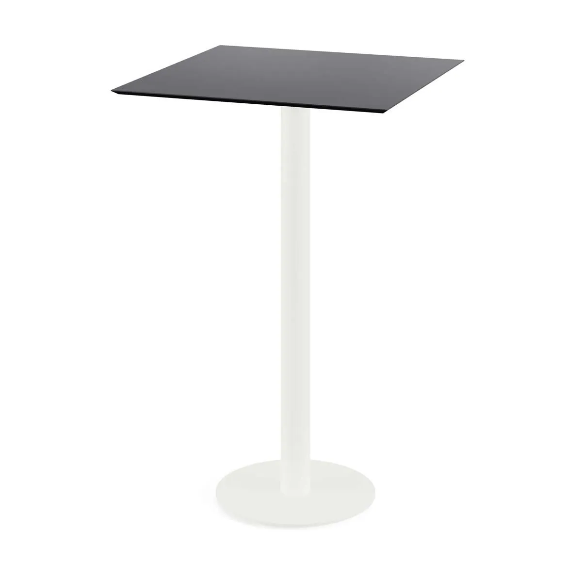 Feros Tavolo alto Urban bianco con struttura + HPL quadrato; 70x70x109.2 cm (LxLxH); nero; quadrata - immagine 1