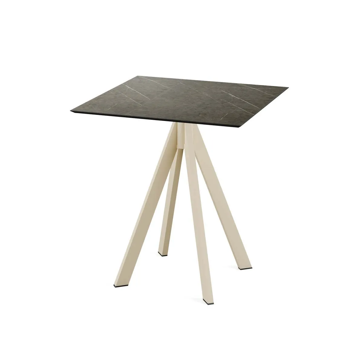 Feros Tavolo da esterno Infinity sabbia con telaio + HPL quadrato; 70x70x73.2 cm (LxLxH); marrone; quadrata - immagine 1