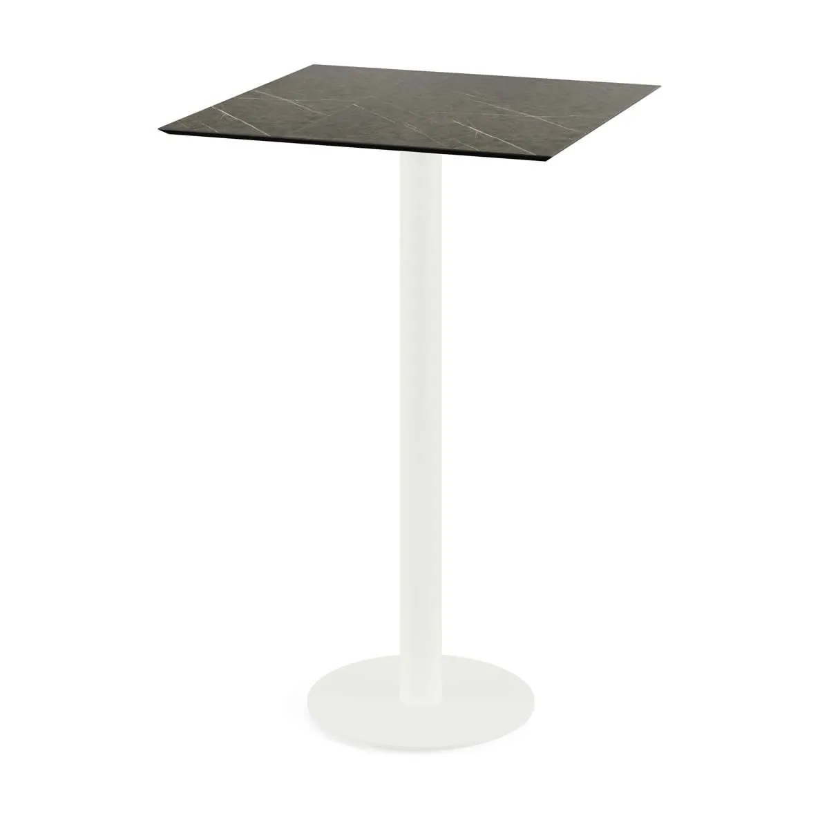 Feros Tavolo alto Urban bianco con struttura + HPL quadrato; 70x70x109.2 cm (LxLxH); marrone; quadrata - immagine 1