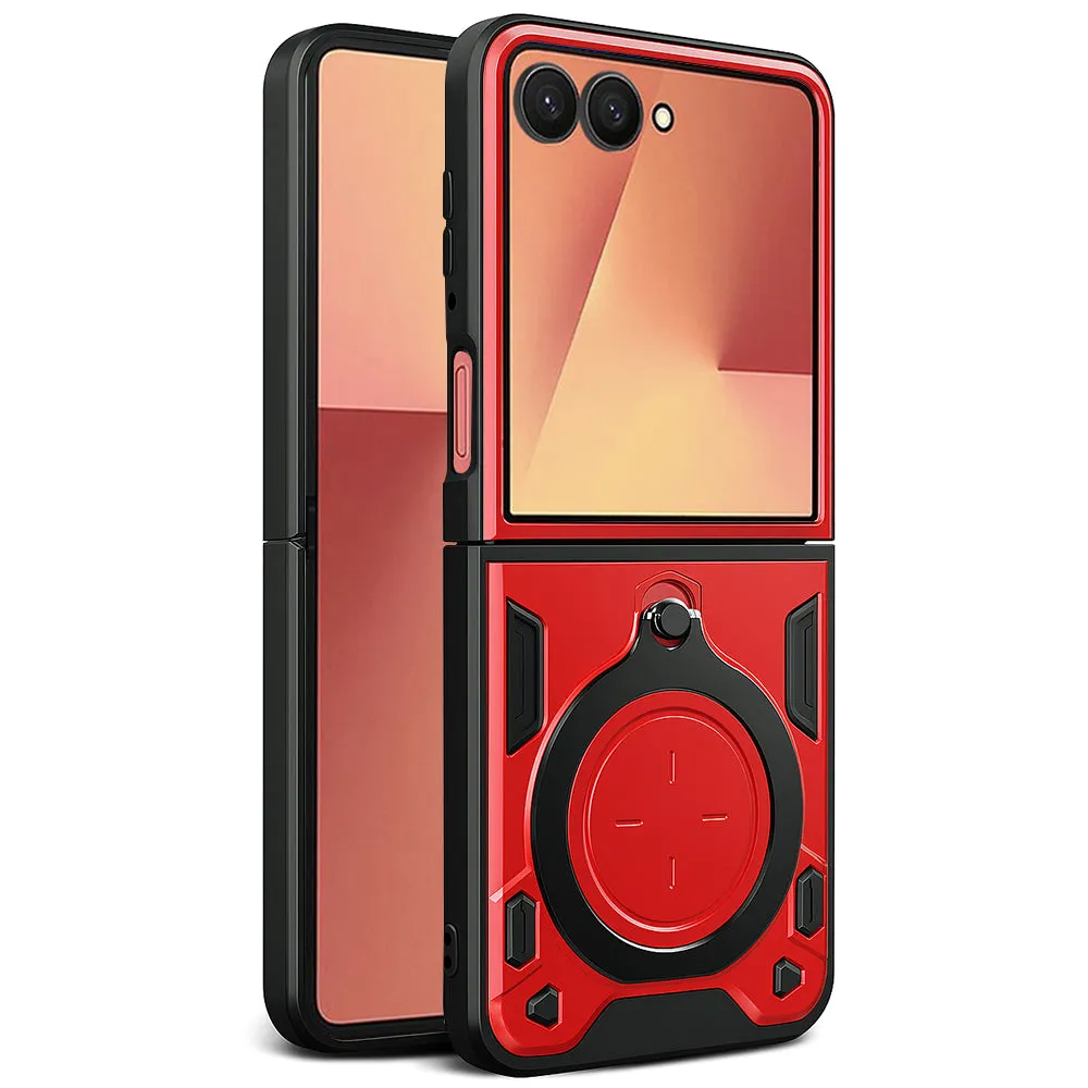 Custodia per Samsung Galaxy Z Flip7 F766, Techsuit, CamGuard Pro, Rossa - immagine 1