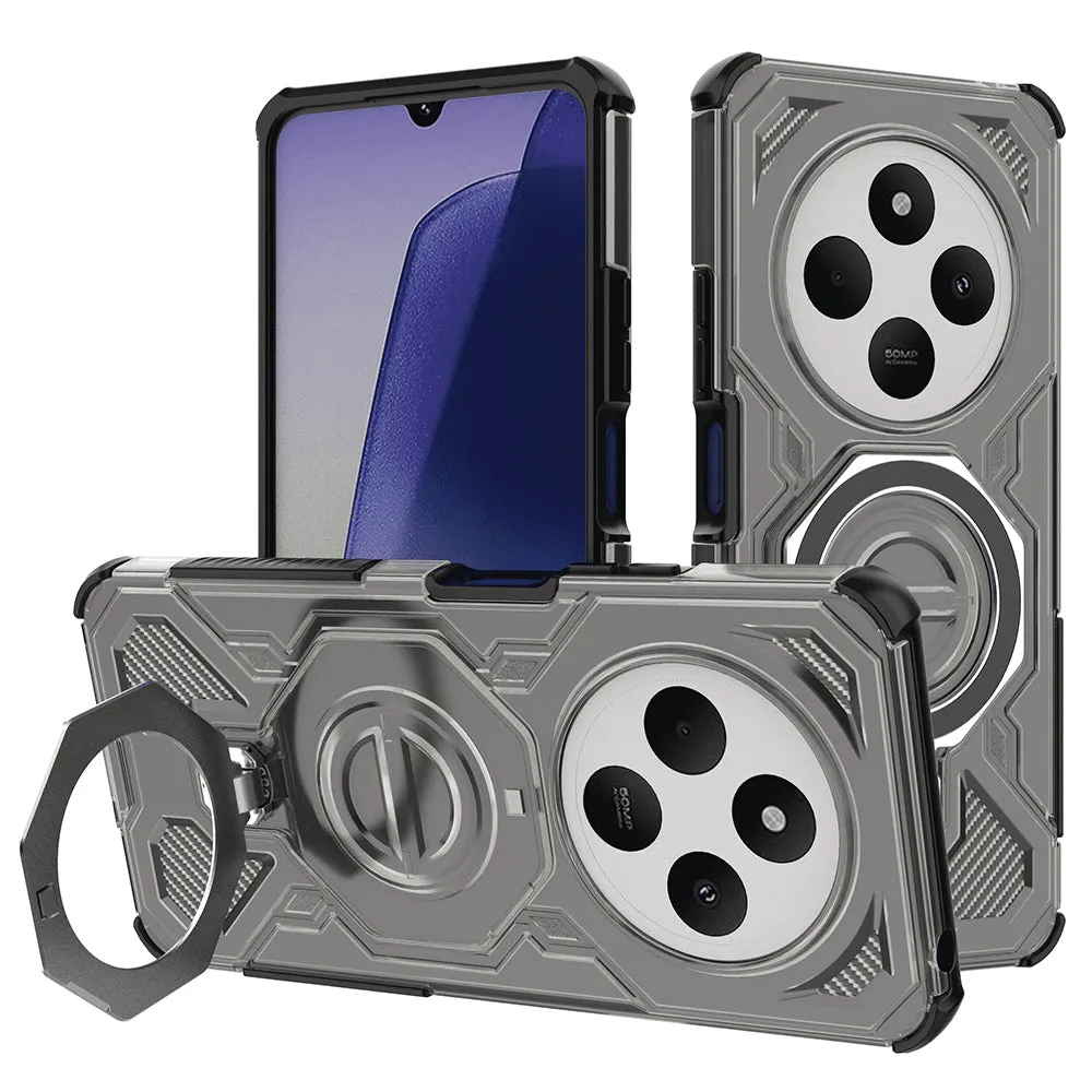 Custodia per Xiaomi Poco C75 / Redmi 14C, Techsuit, Carbon Shield Pro, Fumo - immagine 1