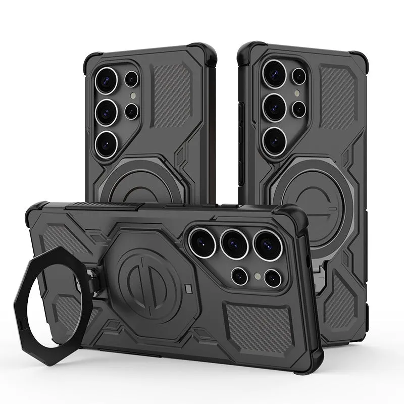 Custodia per Samsung Galaxy S25 Ultra S938, Techsuit, Carbon Shield Pro, Nera - immagine 1