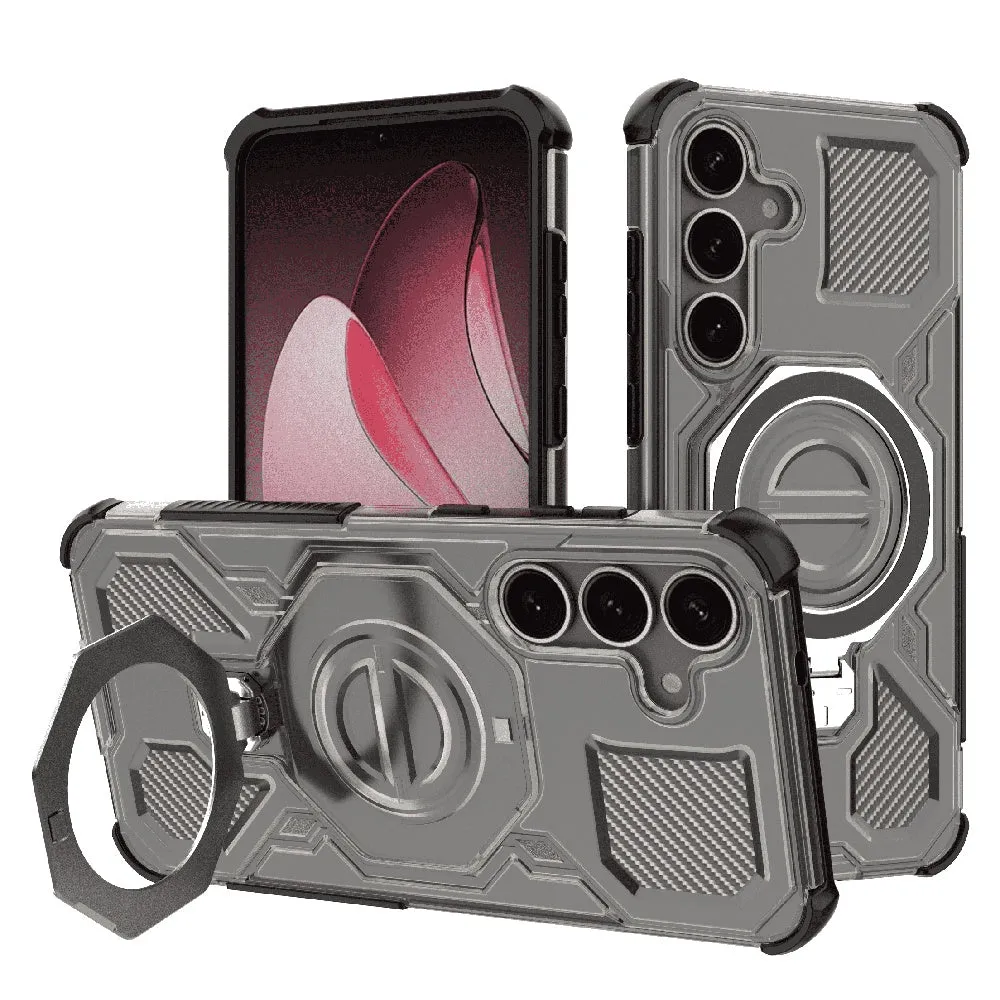 Custodia per Samsung Galaxy S25 S931, Techsuit, Carbon Shield Pro, Fumo - immagine 1