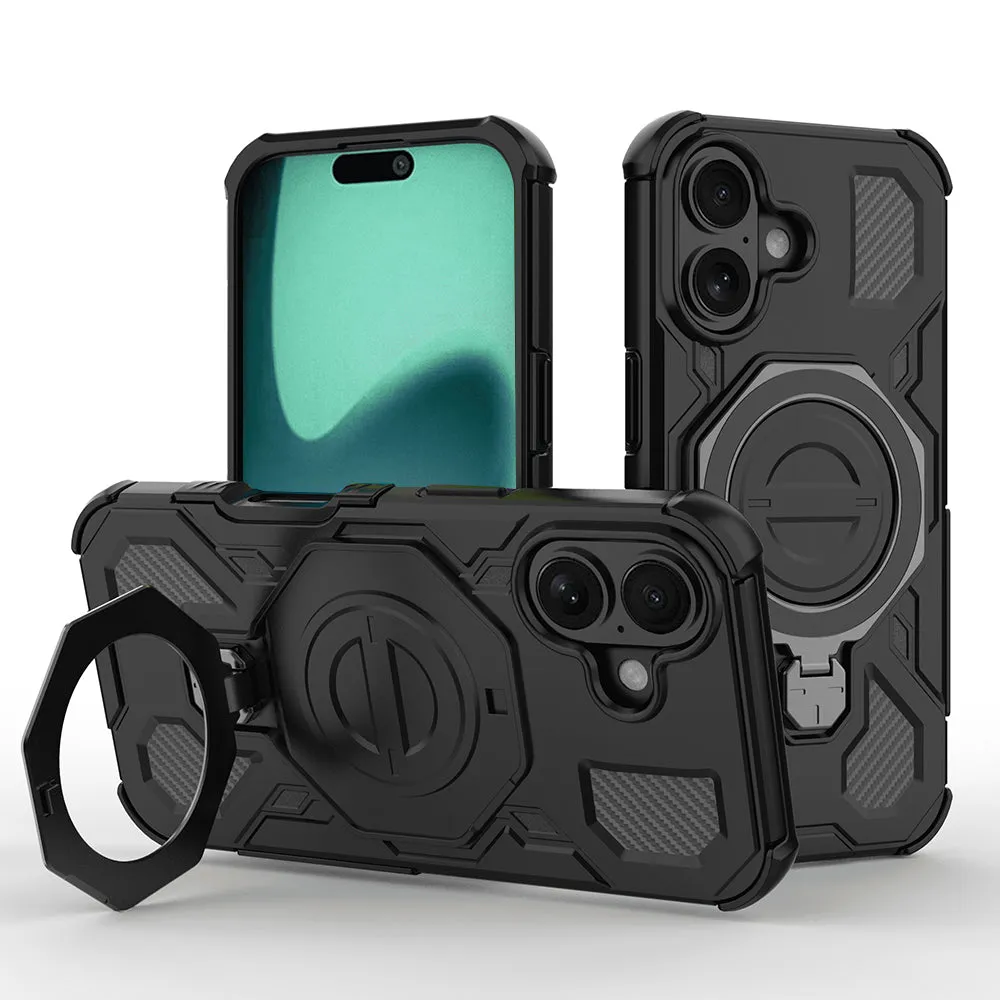 Custodia per Apple iPhone 16, Techsuit, Carbon Shield Pro, Nera - immagine 1