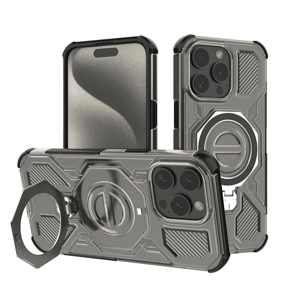 Custodia per Apple iPhone 15 Pro, Techsuit, Carbon Shield Pro, Fumo - immagine 1
