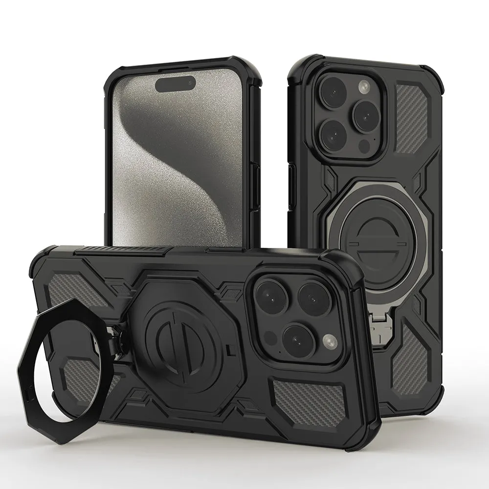 Custodia per Apple iPhone 15 Pro, Techsuit, Carbon Shield Pro, Nera - immagine 1