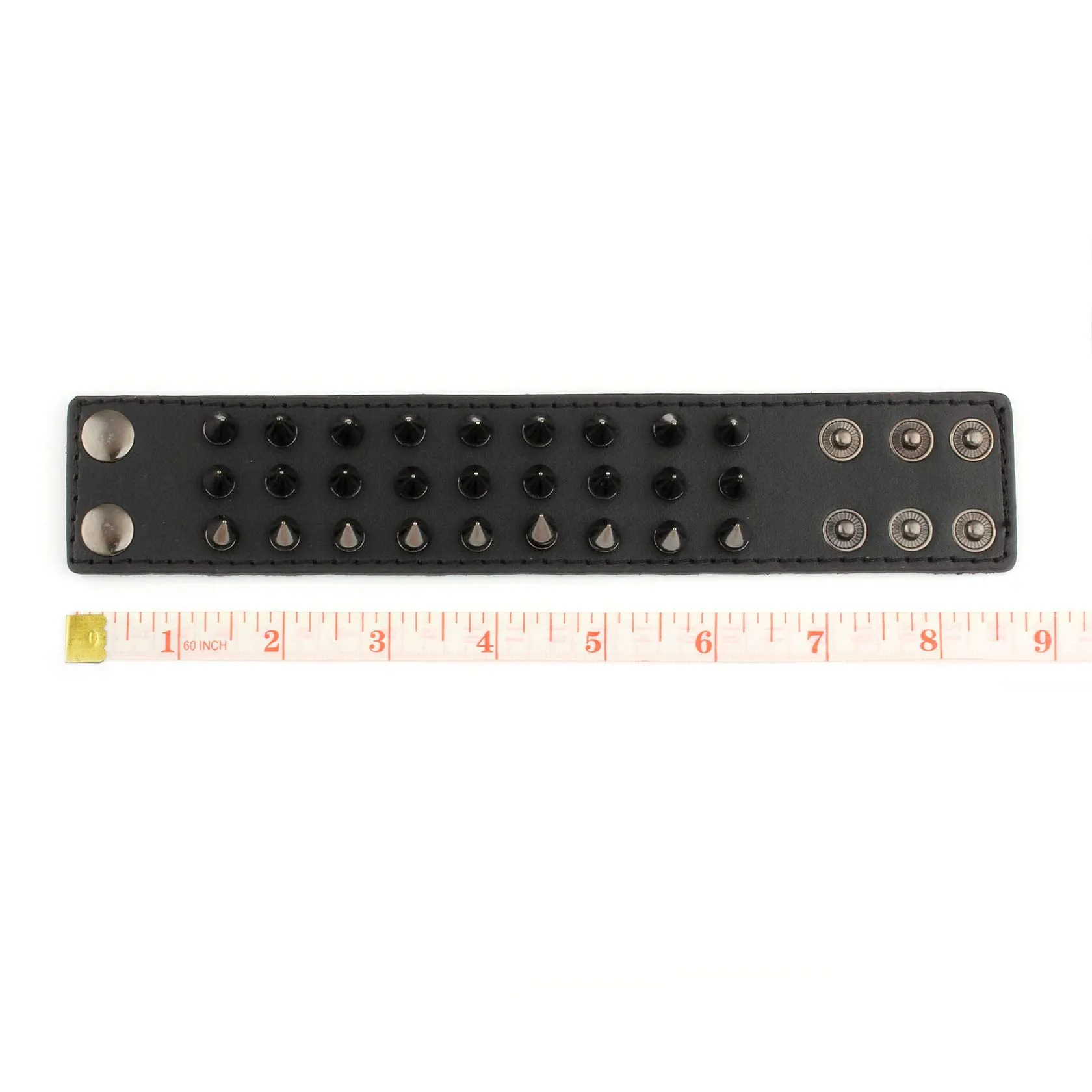 MILAKOO Bracciale punk per uomo donna Cinturino in pelle nera gotica con borchie in metallo Bracciale rigido con rivetti a punta - immagine 4