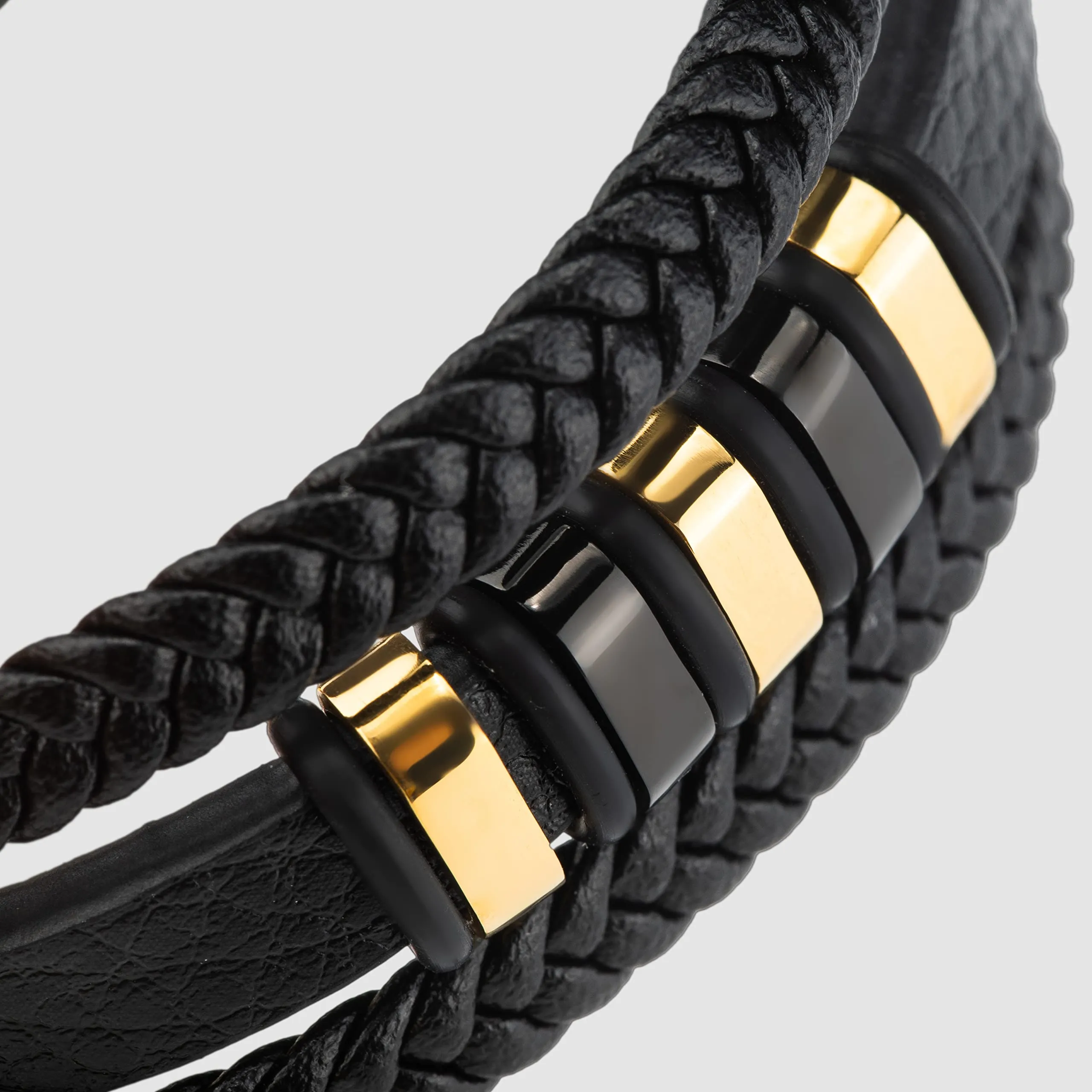 SERASAR Bracciale Uomo Cuoio Braccialetto Pelle Nera Regalo Gioielli 23cm - immagine 8