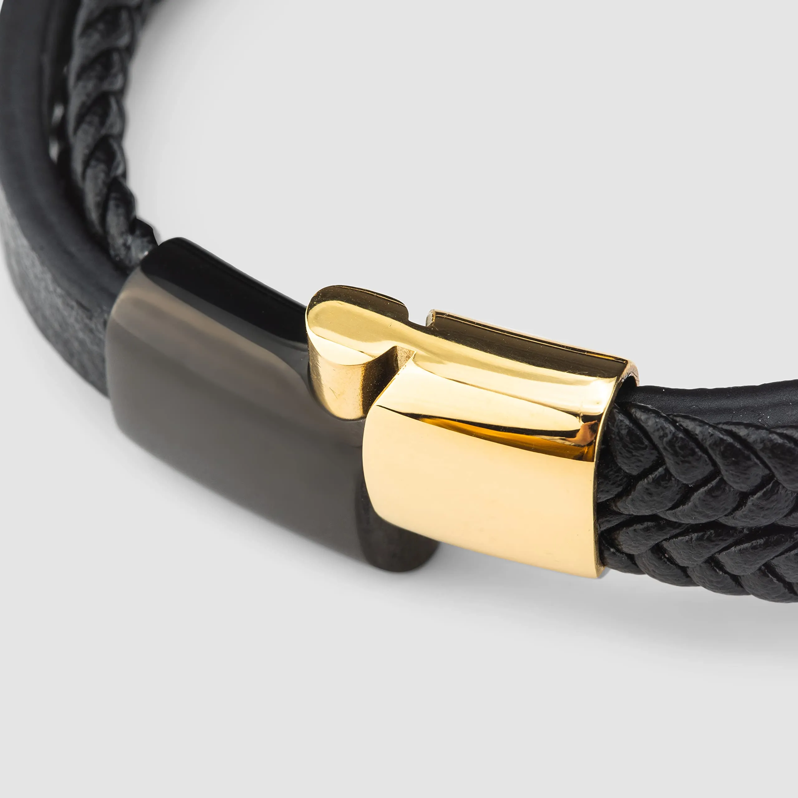 SERASAR Bracciale Uomo Cuoio Braccialetto Pelle Nera Regalo Gioielli 23cm - immagine 9