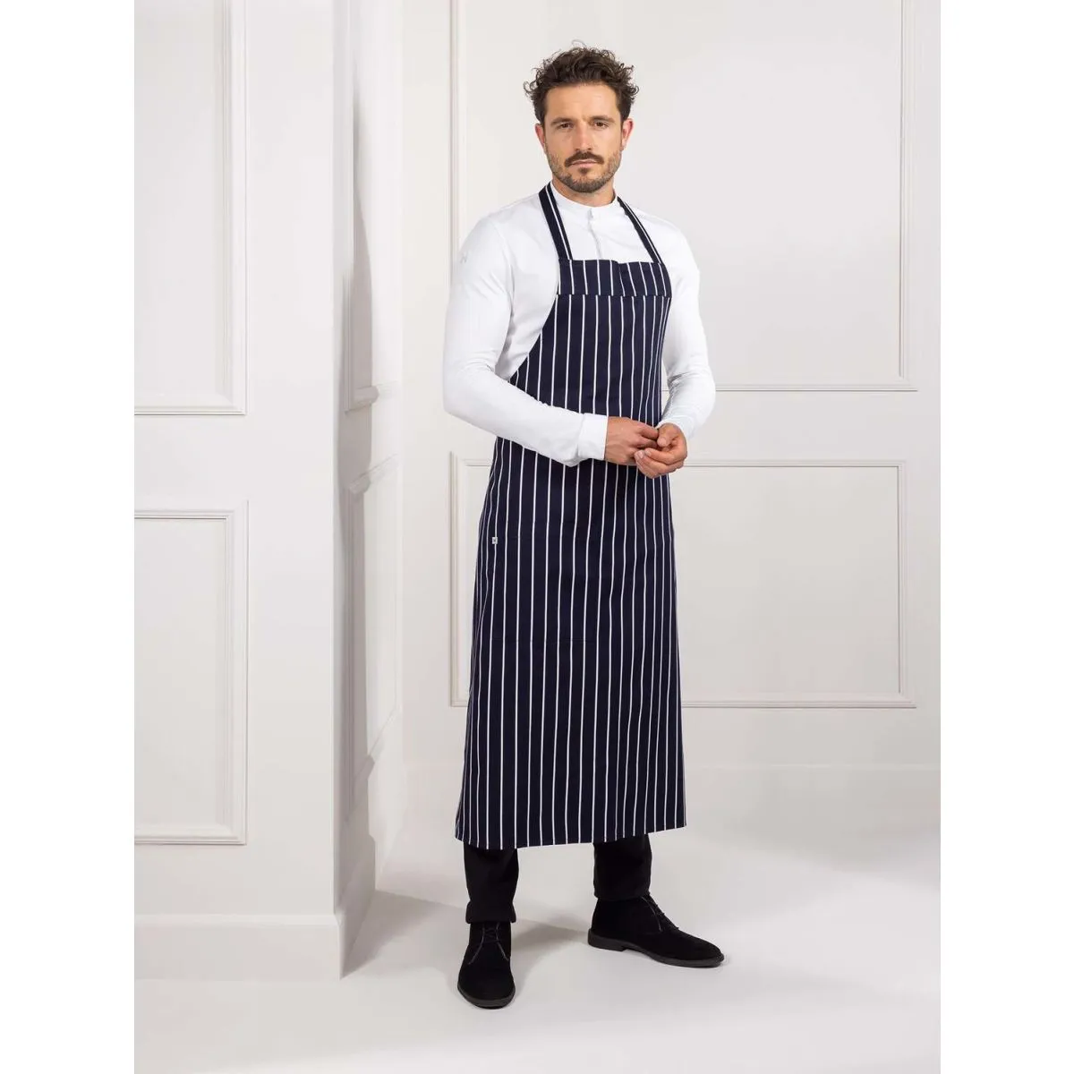 Le Nouveau Chef Grembiule da cuoco Peter Butcherstripe; 90x110 cm (LxL); blu - immagine 1