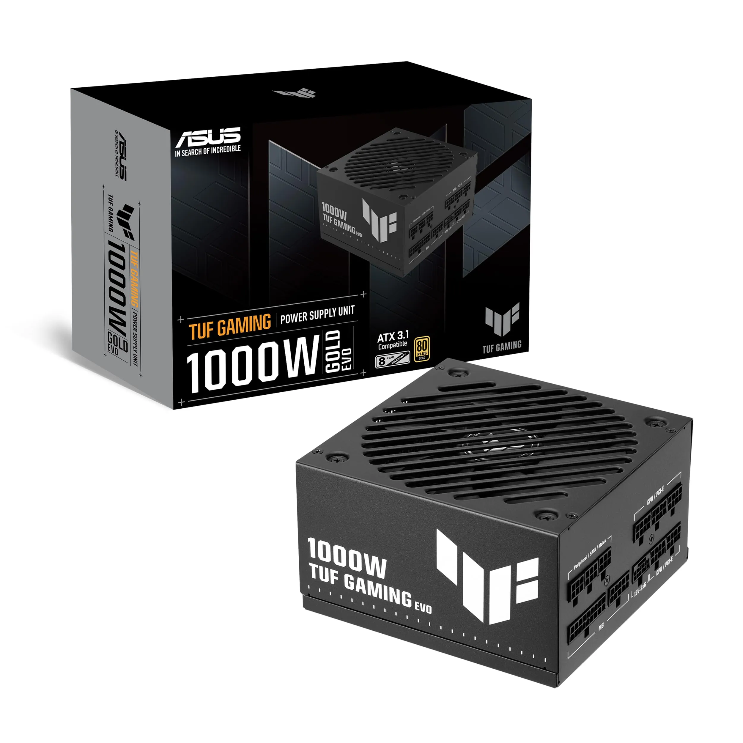 ASUS TUF GAMING 1000W GOLD EVO, Alimentatore Modulare per PC, Nero - immagine 1