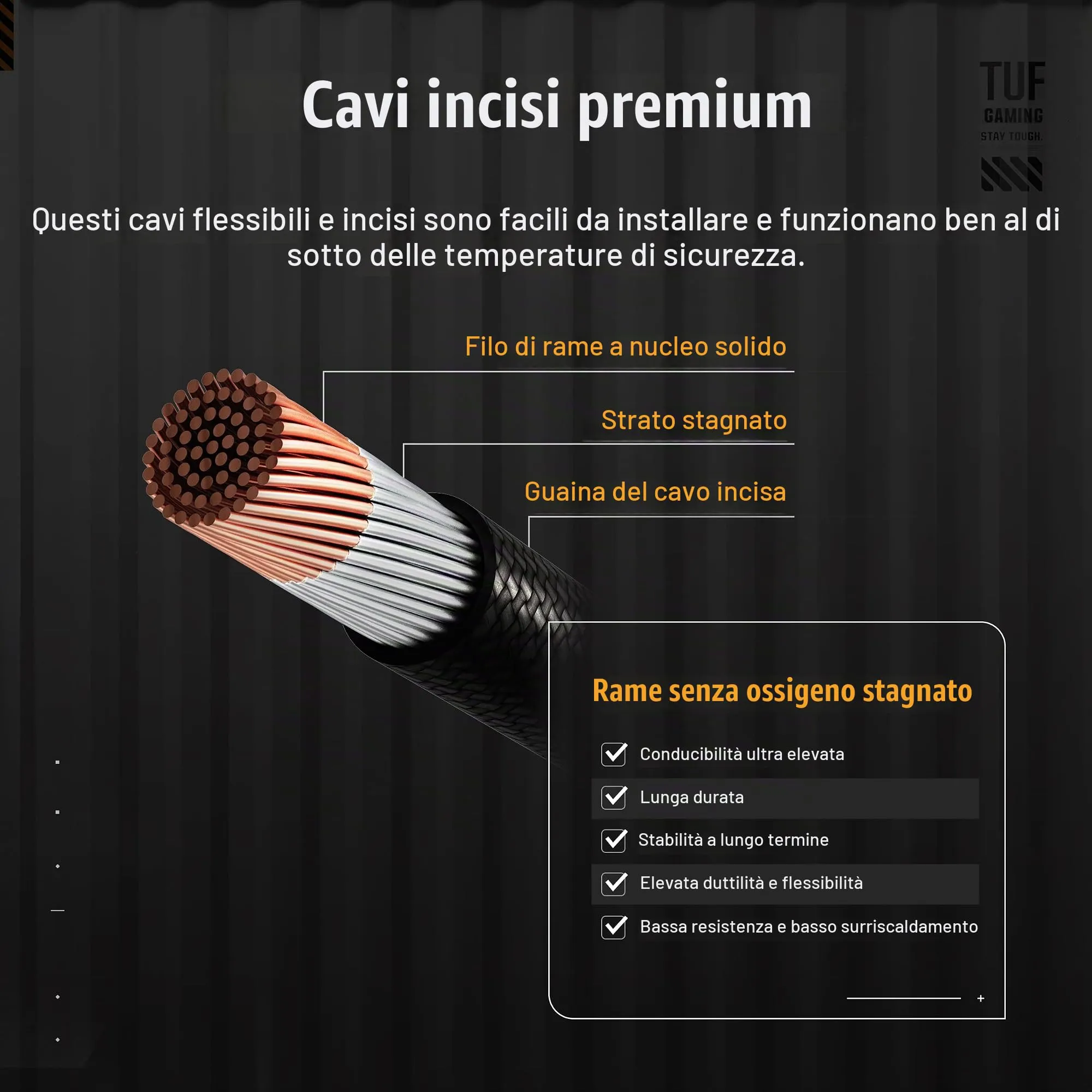 ASUS TUF GAMING 1000W GOLD EVO, Alimentatore Modulare per PC, Nero - immagine 3