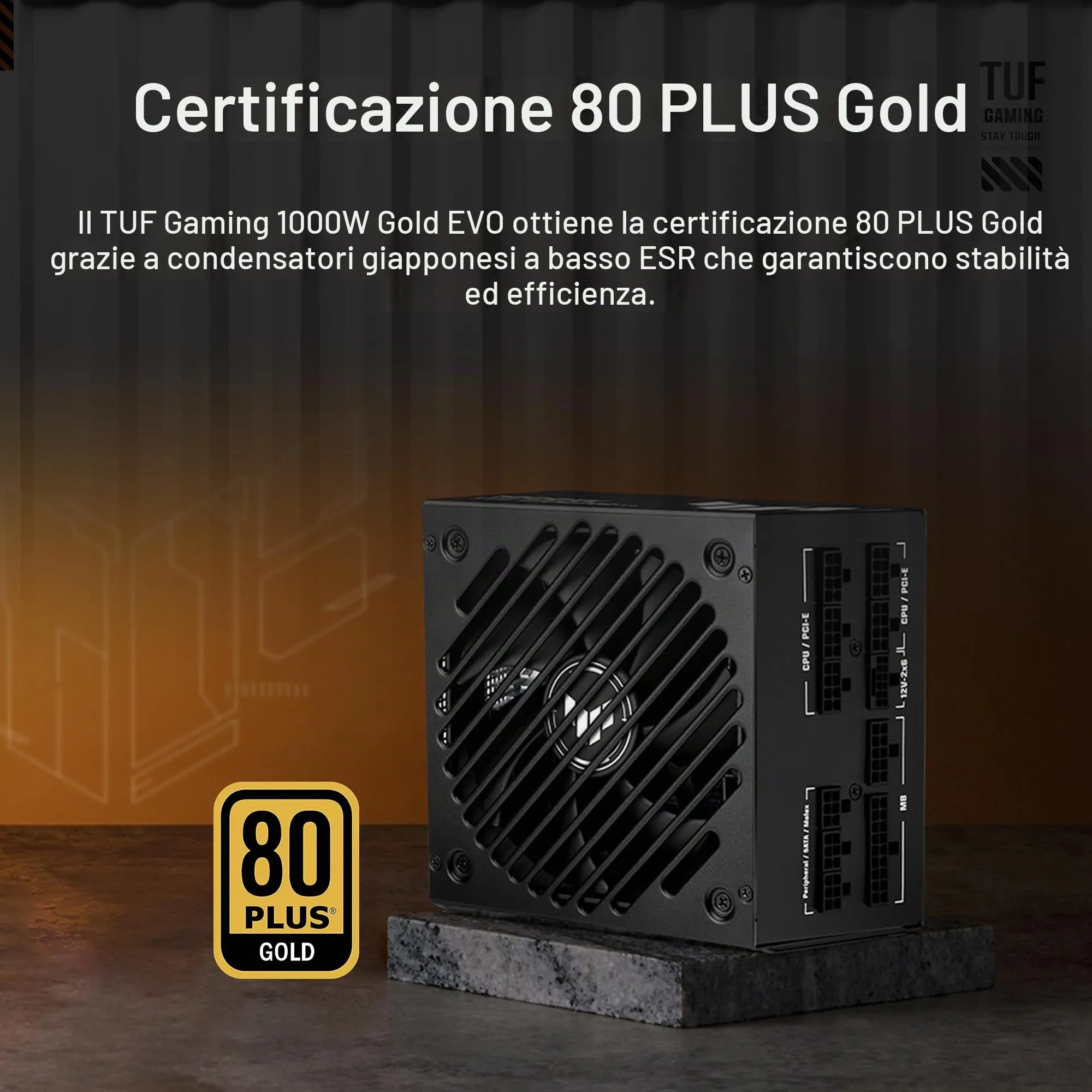 ASUS TUF GAMING 1000W GOLD EVO, Alimentatore Modulare per PC, Nero - immagine 4