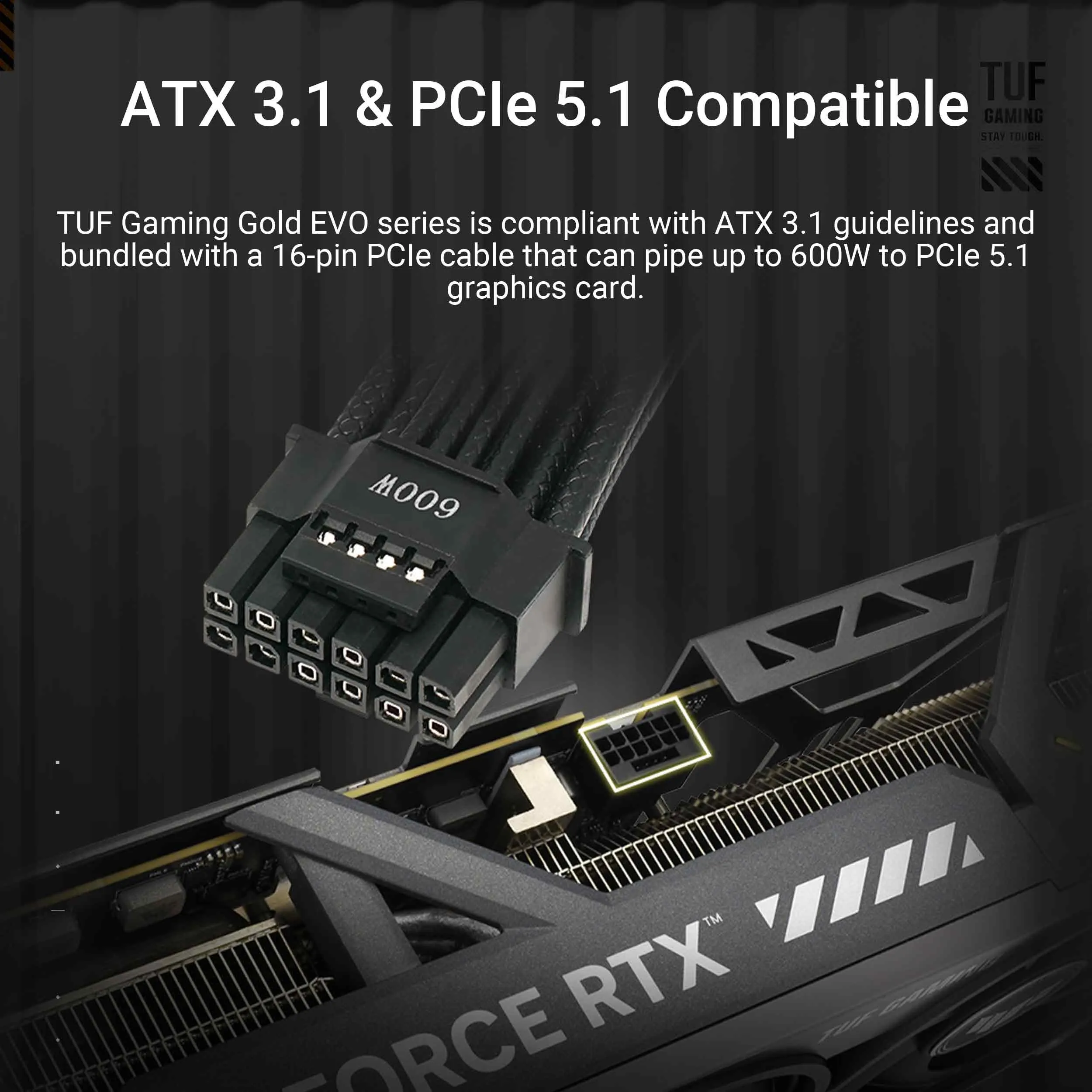 ASUS TUF GAMING 1200W GOLD EVO, Alimentatore Modulare per PC, Nero - immagine 2