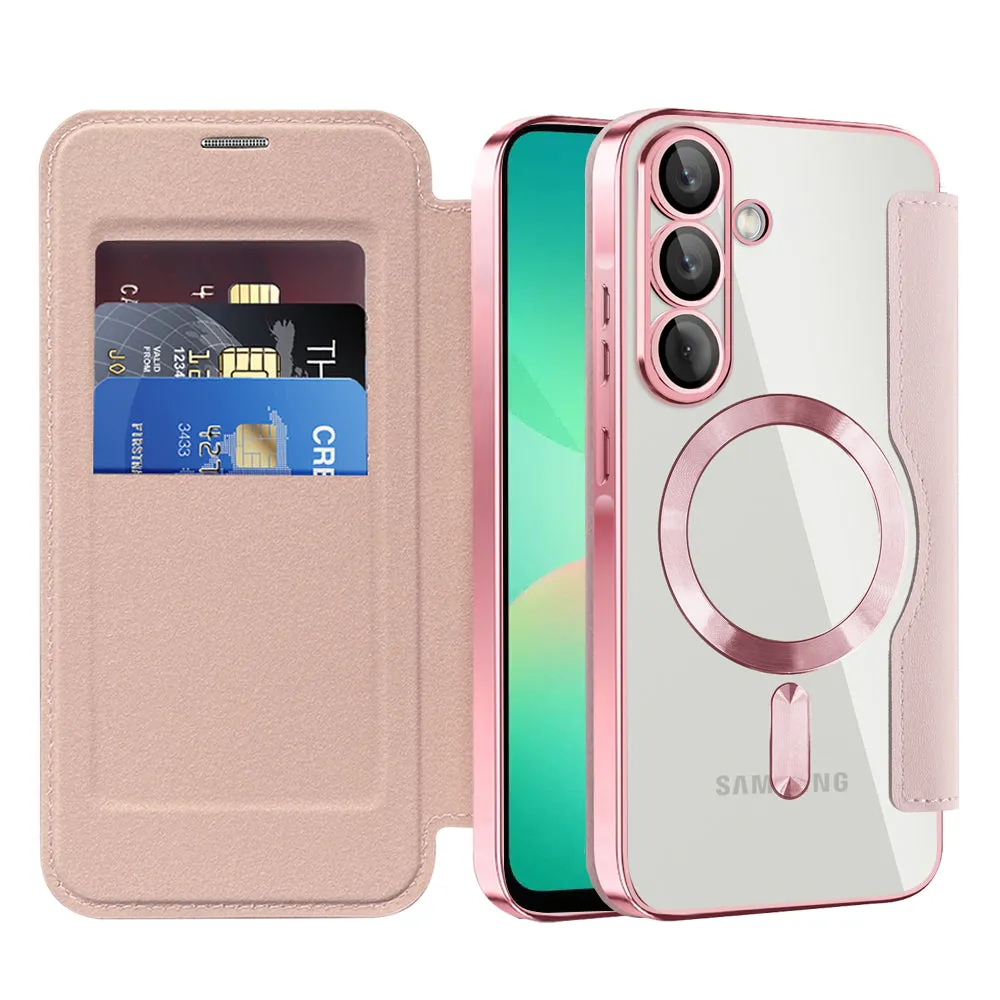 Custodia MagSafe per Samsung Galaxy A26 A266, Techsuit, SmartMag Book, Rosa - immagine 1