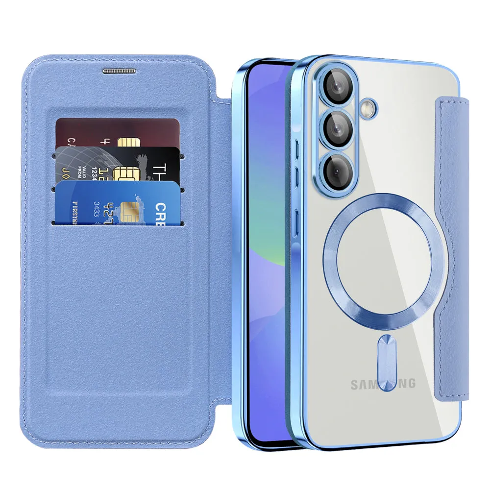 Custodia MagSafe per Samsung Galaxy A36 A366, Techsuit, SmartMag Book, Blu - immagine 1