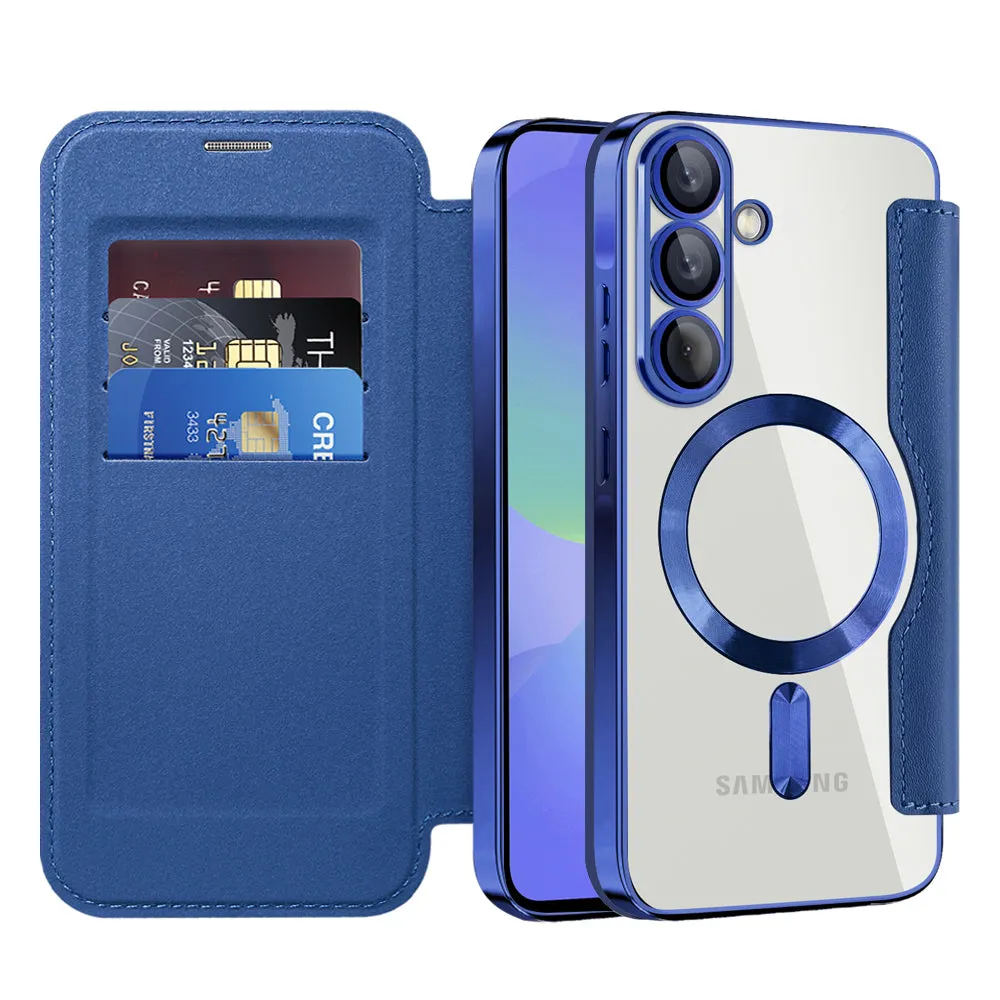 Custodia MagSafe per Samsung Galaxy A36 A366, Techsuit, SmartMag Book, Blu - immagine 1