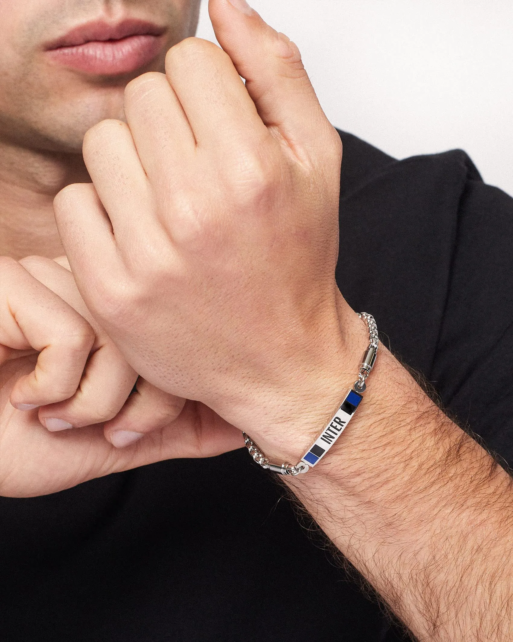 Inter Unisex-Adult Bracciale, Nero Blu Acciaio, Taglia Unica - immagine 4