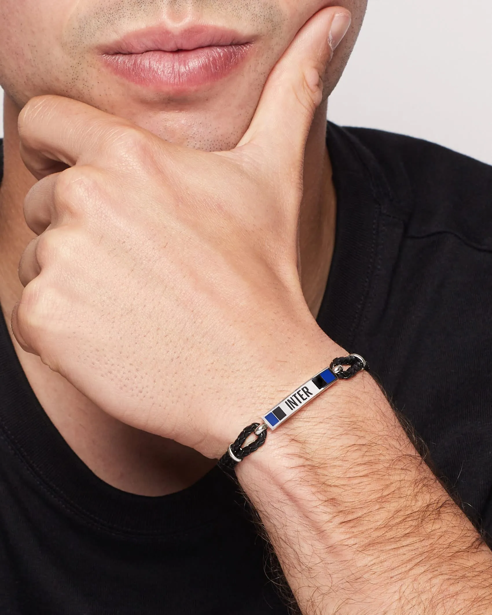 Inter Unisex-Adult Bracciale, Nero Blu Acciaio, Taglia Unica - immagine 4