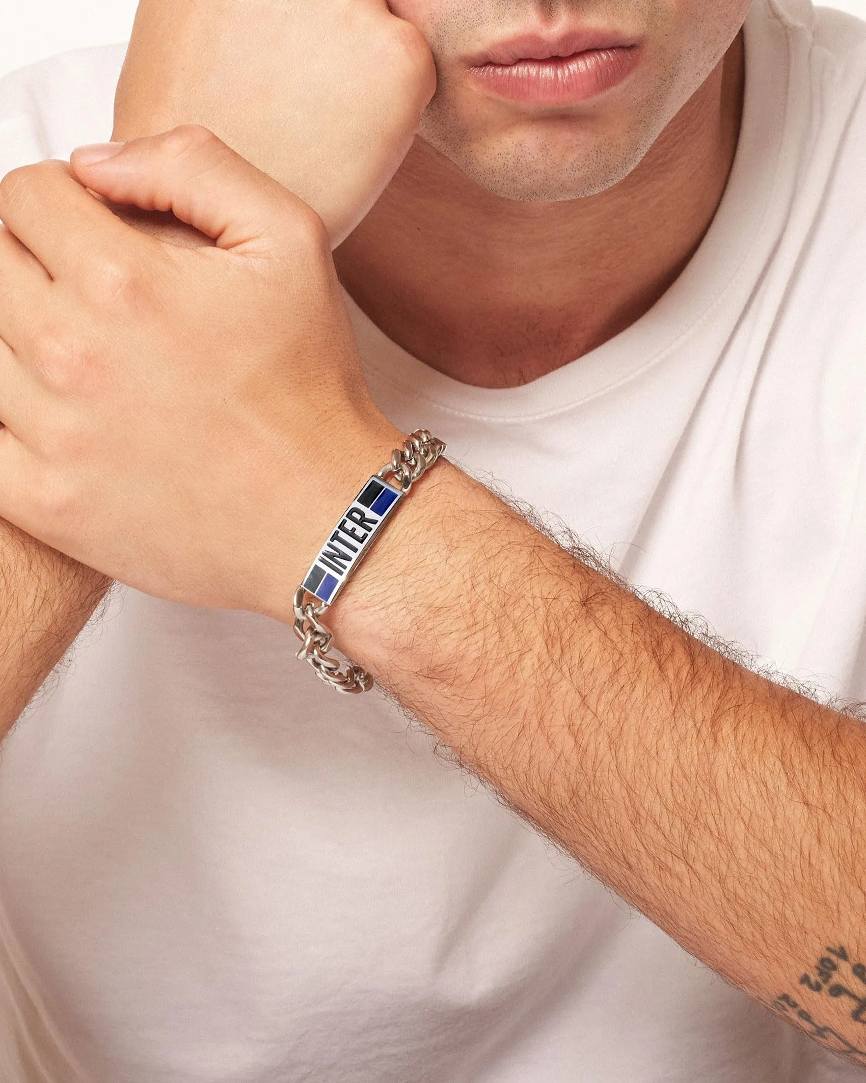 Inter B-IB008UAS Bracciale, Nero Blu Acciaio, Taglia Unica - immagine 4