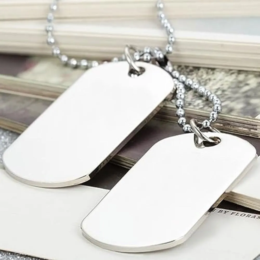LATRAT Collana con ciondolo a doppia piastra da uomo in acciaio inossidabile, stile militare per uomini e ragazzi, stile militare - immagine 9