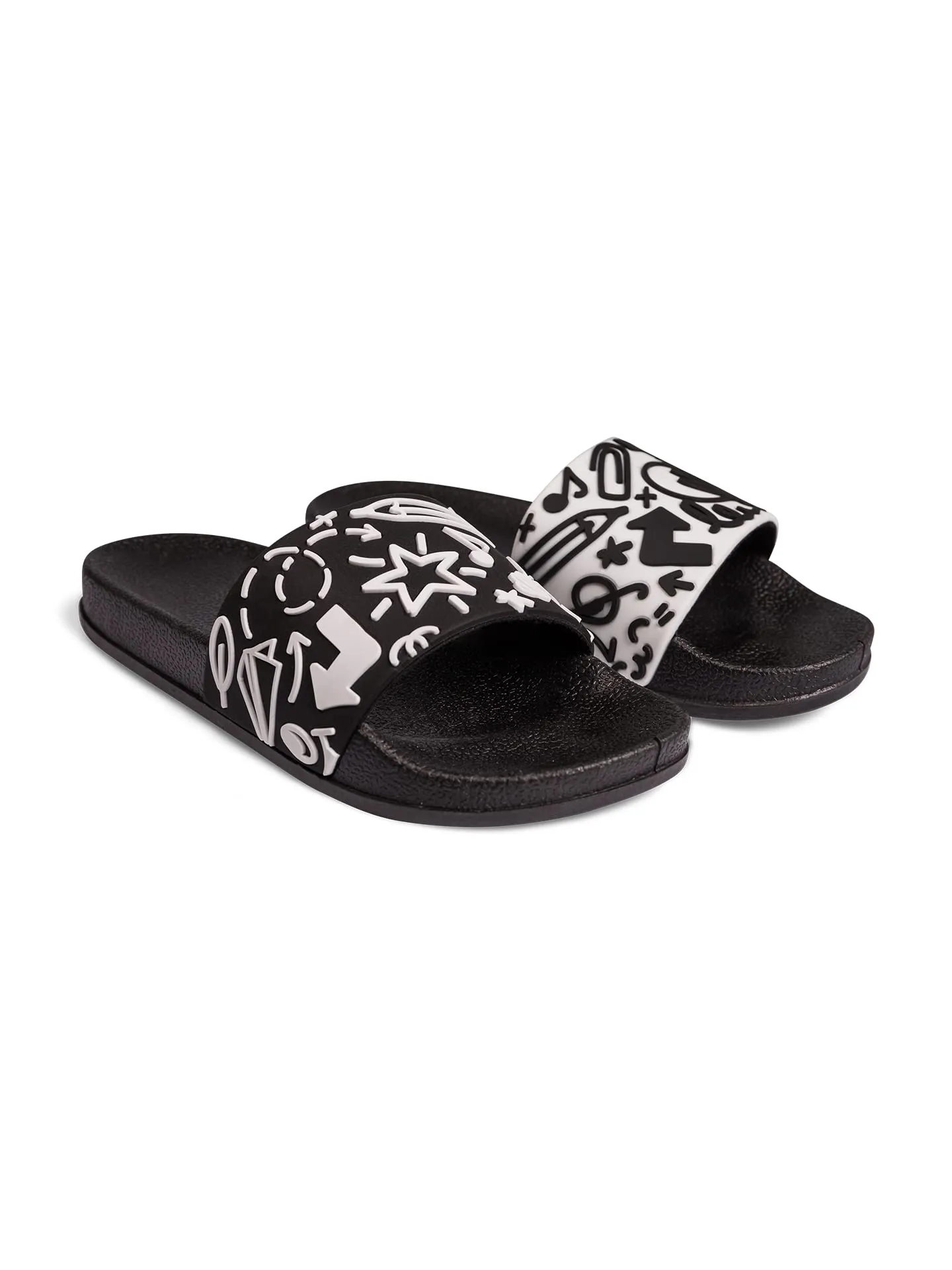 Dedoles Ciabatte Donna Uomo & Bambini Sandali per Spiaggia e Piscina con tanti Design Patatine Fiori Volpe Lama Nuvole Ketchup Regalo, Color: Scarabocchi, 31 EU - immagine 4