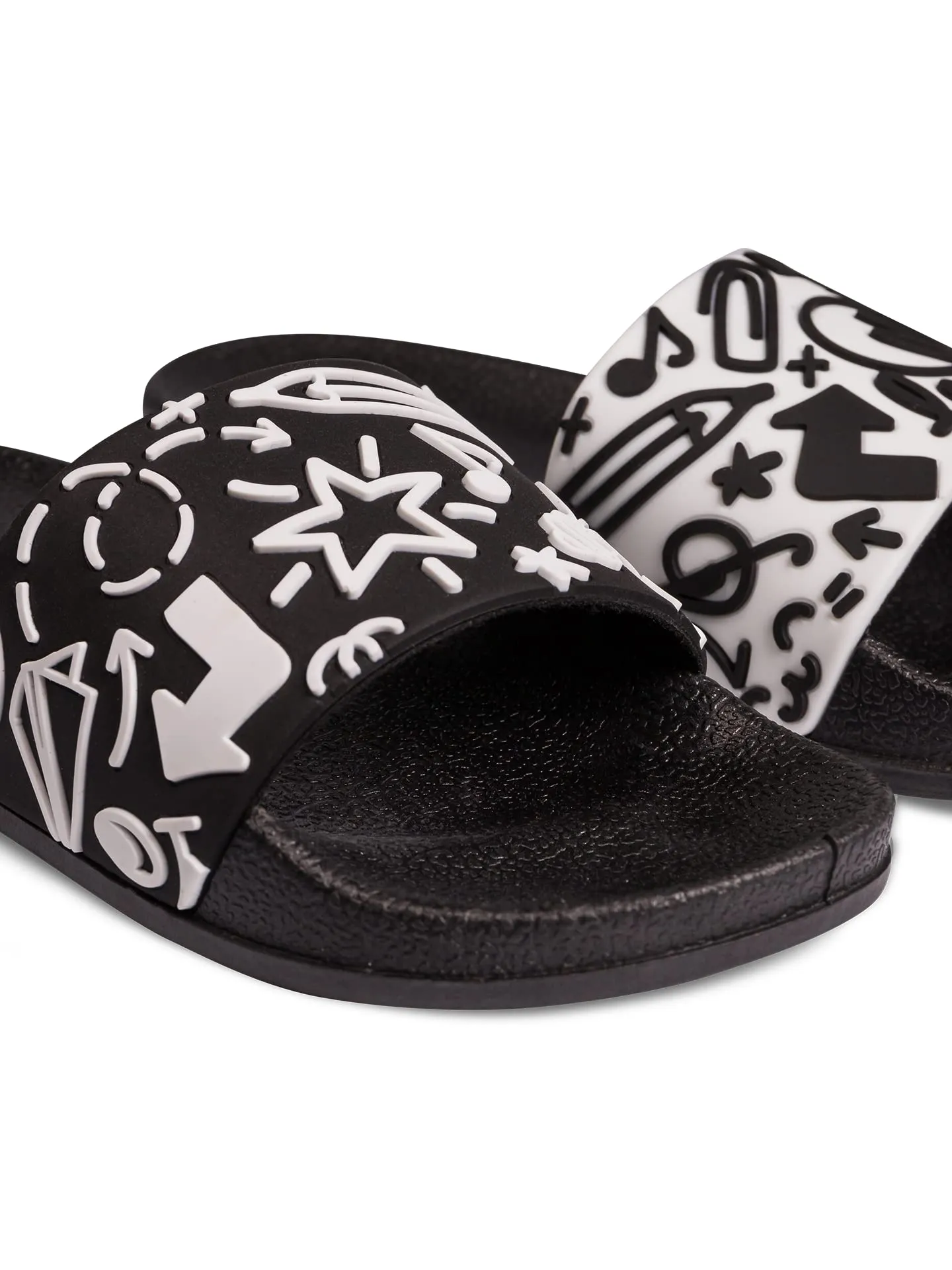 Dedoles Ciabatte Donna Uomo & Bambini Sandali per Spiaggia e Piscina con tanti Design Patatine Fiori Volpe Lama Nuvole Ketchup Regalo, Color: Scarabocchi, 31 EU - immagine 5