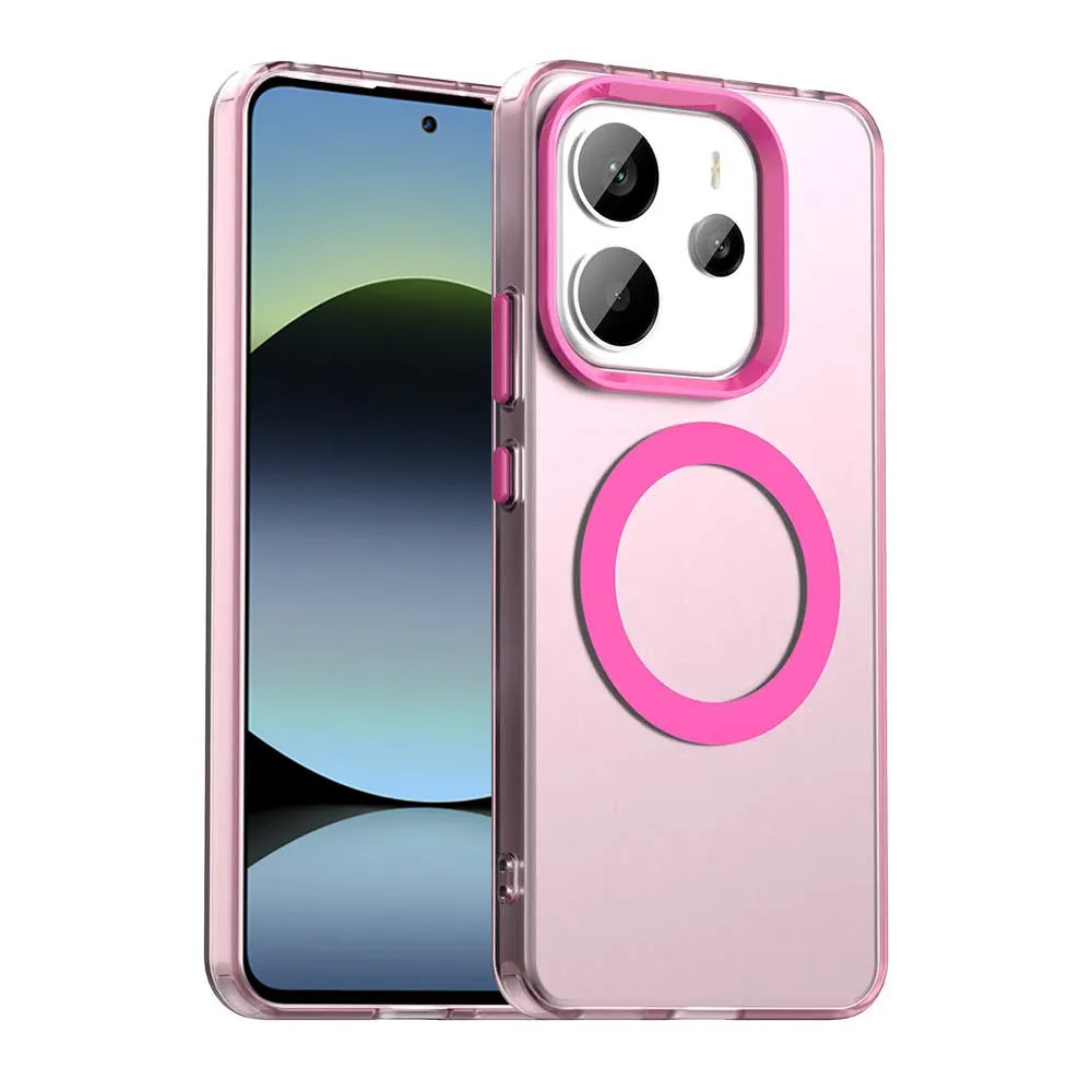 Custodia MagSafe per Xiaomi Redmi Note 14 5G, Techsuit, CandyCase, Rosa - immagine 1