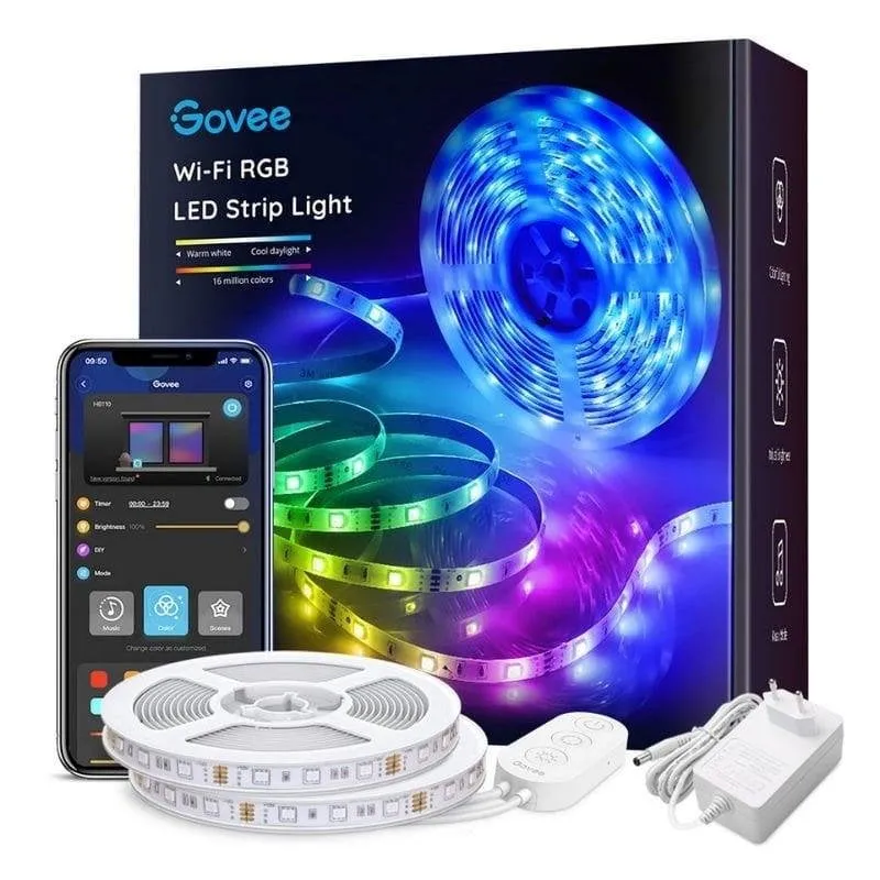 Striscia LED Govee H6110 RGB 10m Smart WiFi Bluetooth Musica Interno - immagine 1