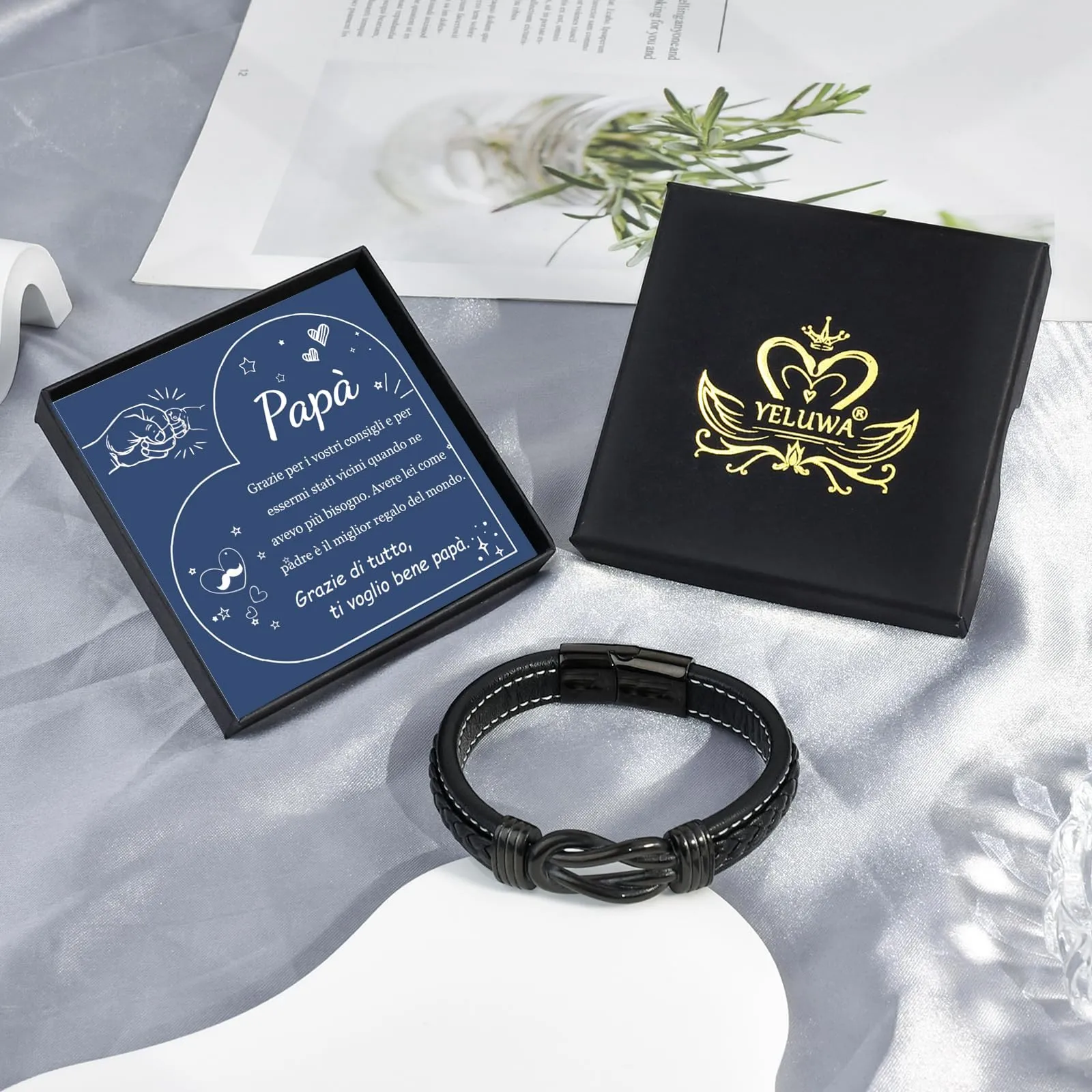 YELUWA Bracciale per Papà, Regalo Papà Bracciale Uomo - immagine 7