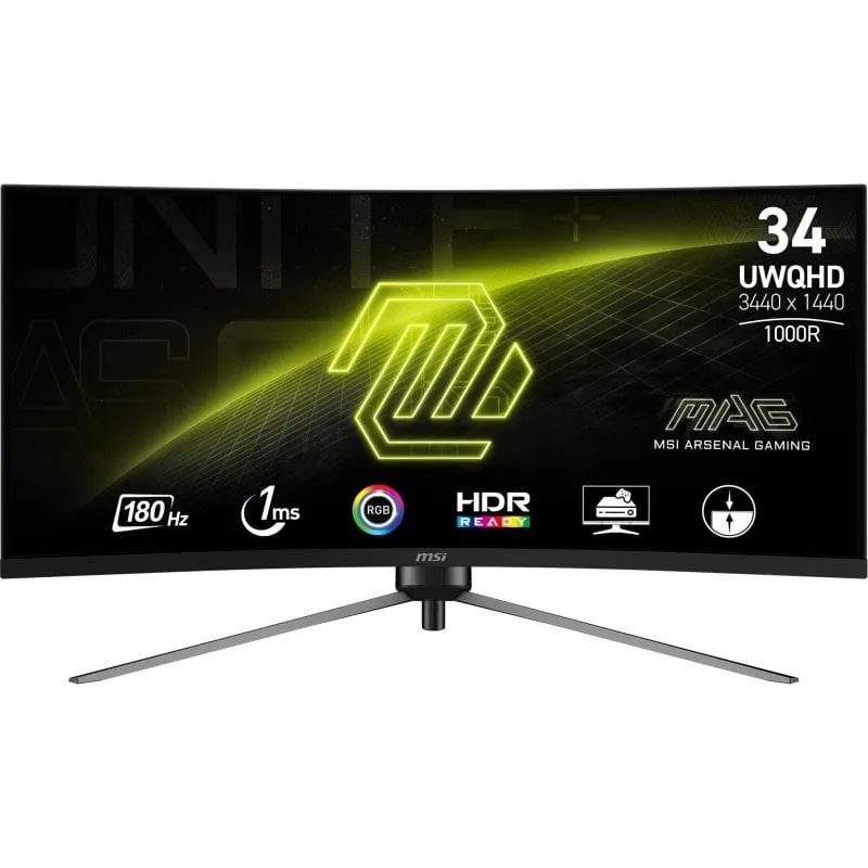 MSI MAG 345CQR 34" LED UWDQHD 180Hz compatibile AMD FreeSync Premium curvo - immagine 1