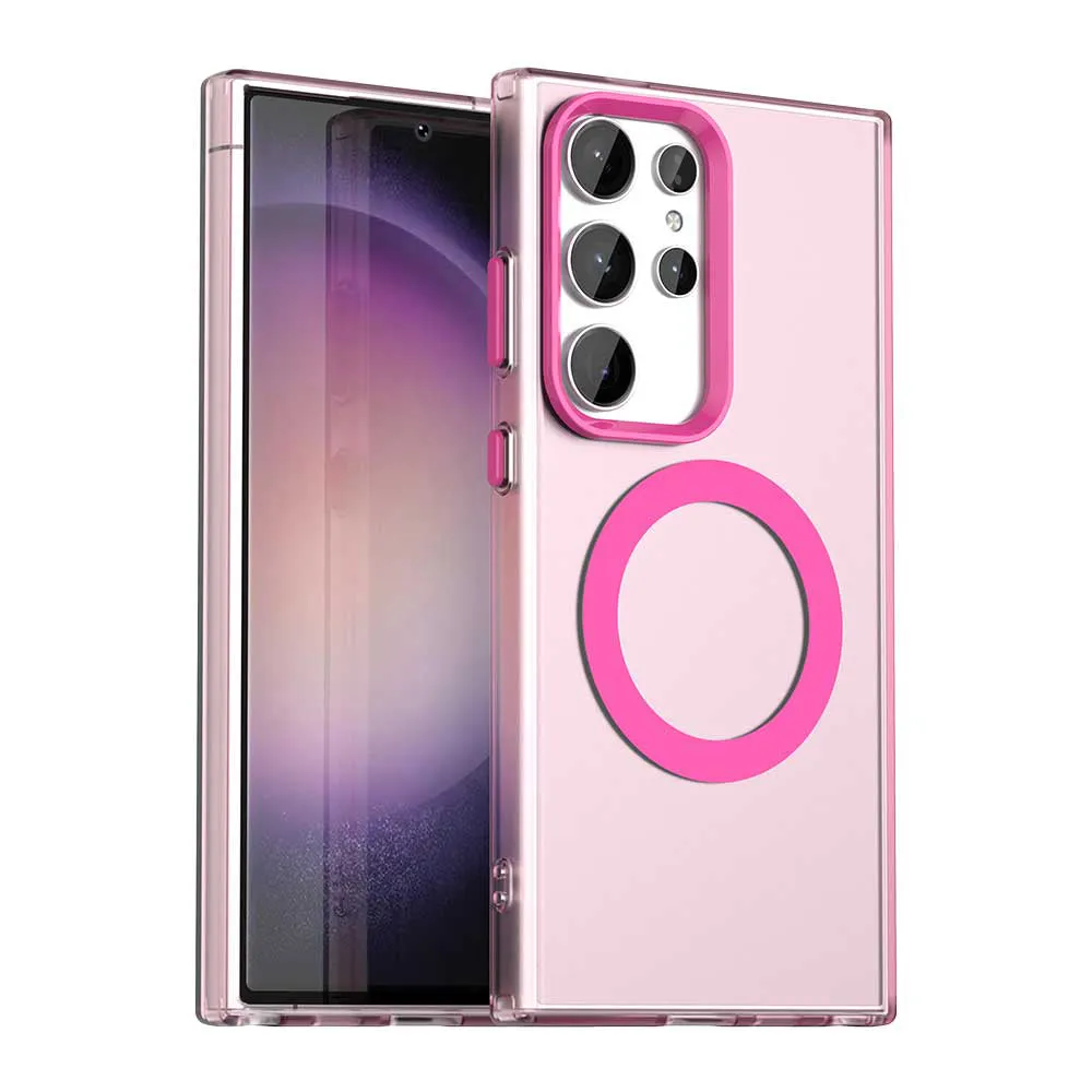 Custodia MagSafe per Samsung Galaxy S24 Ultra S928, Techsuit, CandyCase, Rosa - immagine 1