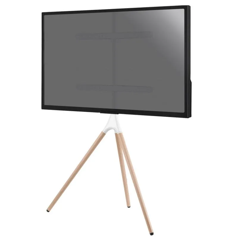 Supporto TV Kimex con cavalletto per schermi 45"-65" Bianco/Faggio - immagine 1