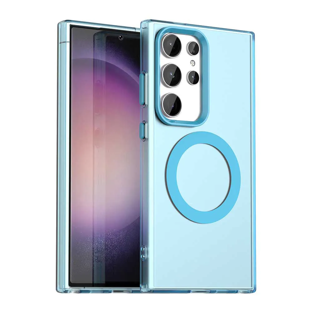 Custodia MagSafe per Samsung Galaxy S23 Ultra S918, Techsuit, CandyCase, Blu - immagine 1