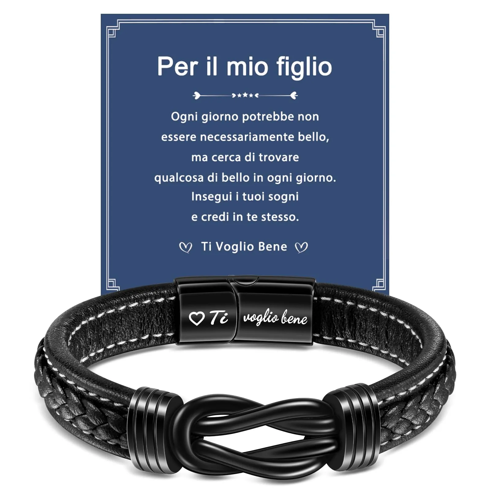 YELUWA Ti Voglio Bene Bracciale Figlio Regali Per Figlio - immagine 1