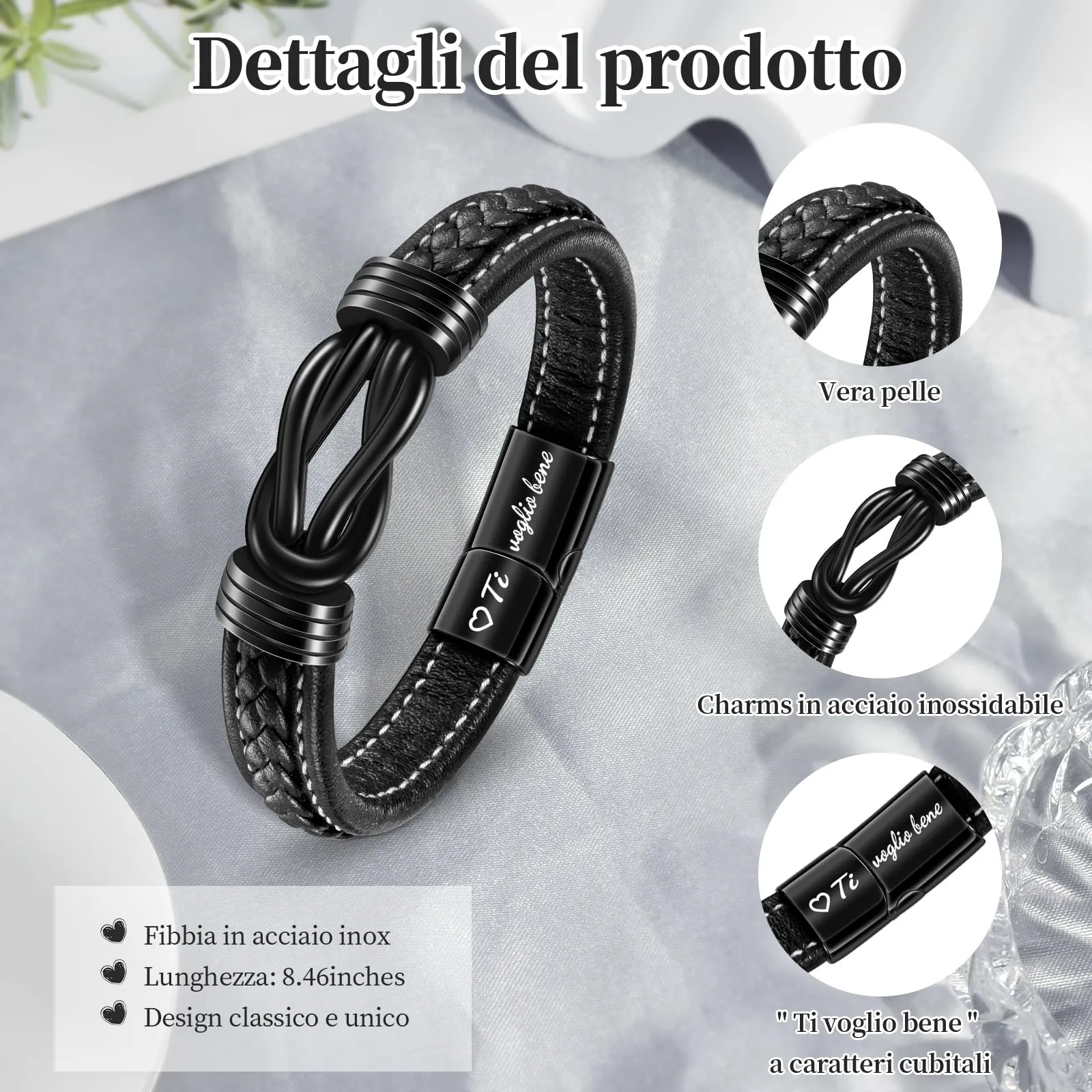 YELUWA Ti Voglio Bene Bracciale Figlio Regali Per Figlio - immagine 6