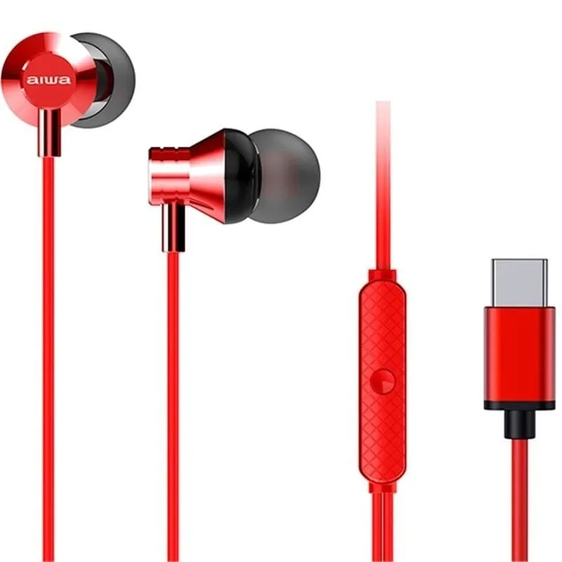 Aiwa ESTM_50USB_C_RD Cuffie intrauricolari con microfono Rosso - immagine 1